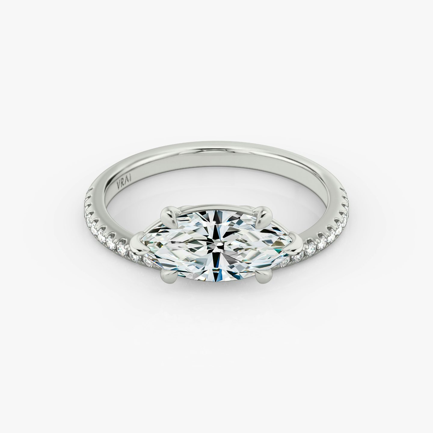 The Hover | Marquise | Platinum | bandAccent: Pavé | diamondOrientation: vertical | caratWeight: other