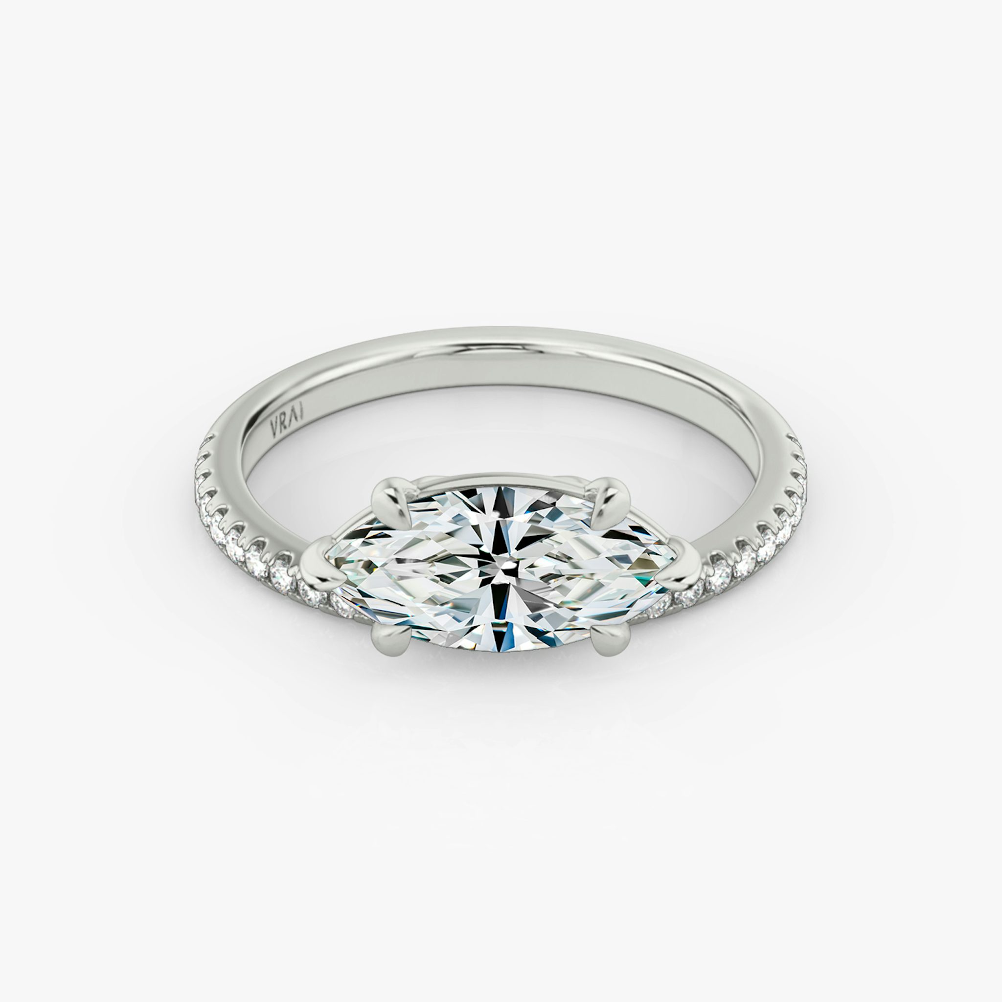 The Hover | Marquise | Platinum | bandAccent: Pavé | diamondOrientation: vertical | caratWeight: other