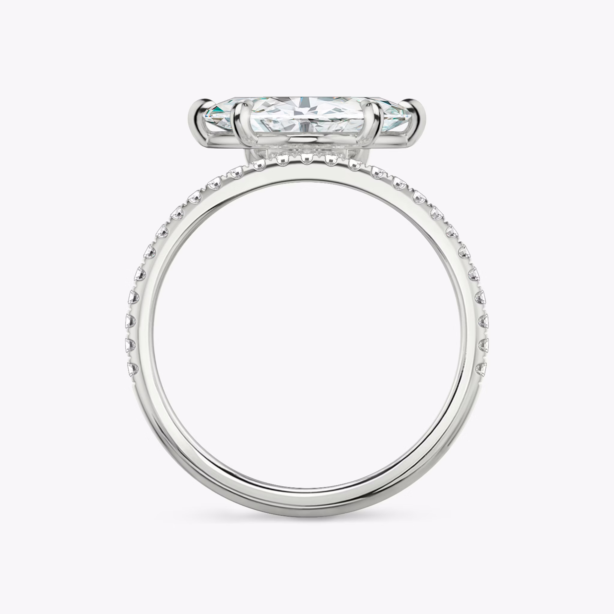 The Hover | Marquise | Platinum | bandAccent: Pavé | diamondOrientation: vertical | caratWeight: other