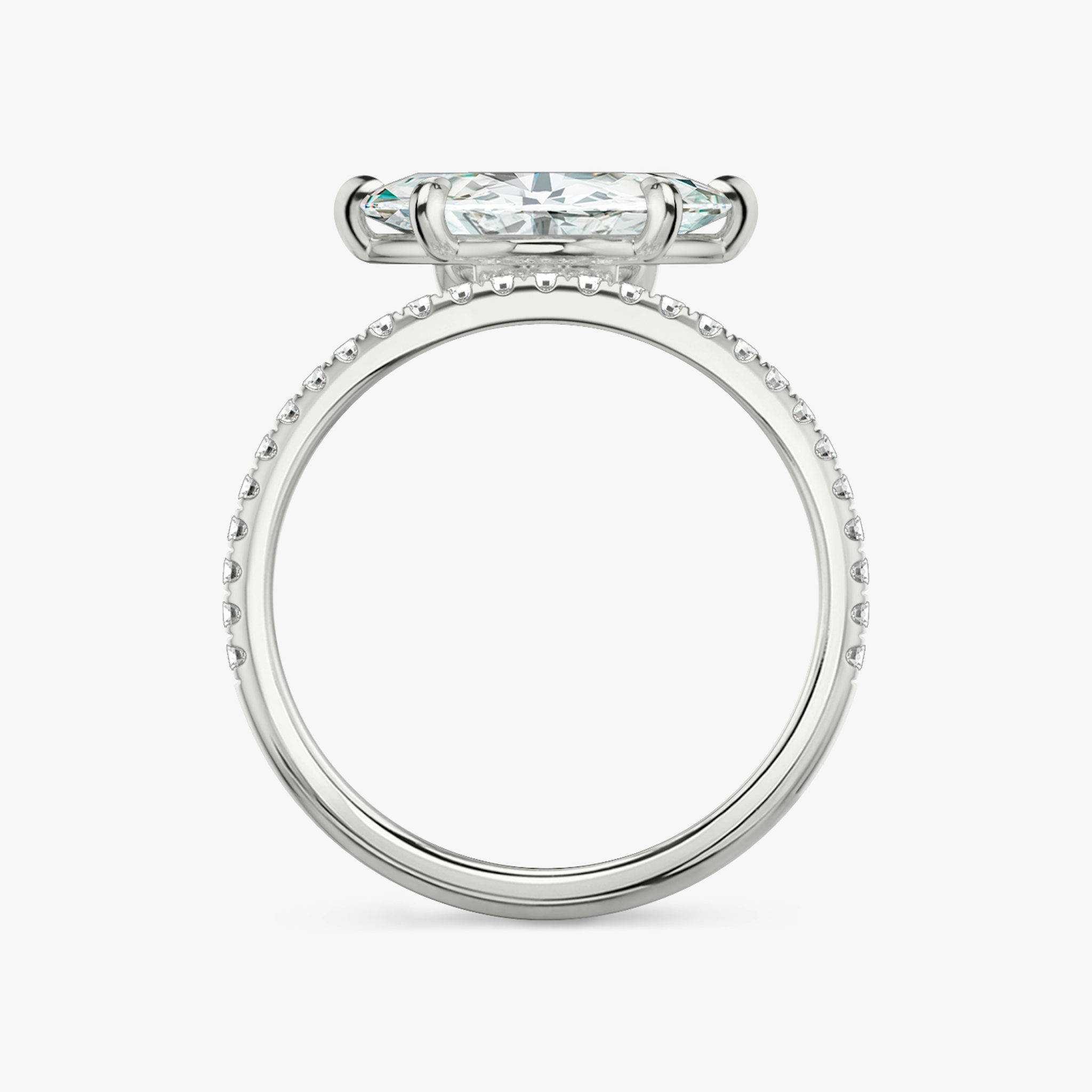 The Hover | Marquise | Platinum | bandAccent: Pavé | diamondOrientation: vertical | caratWeight: other