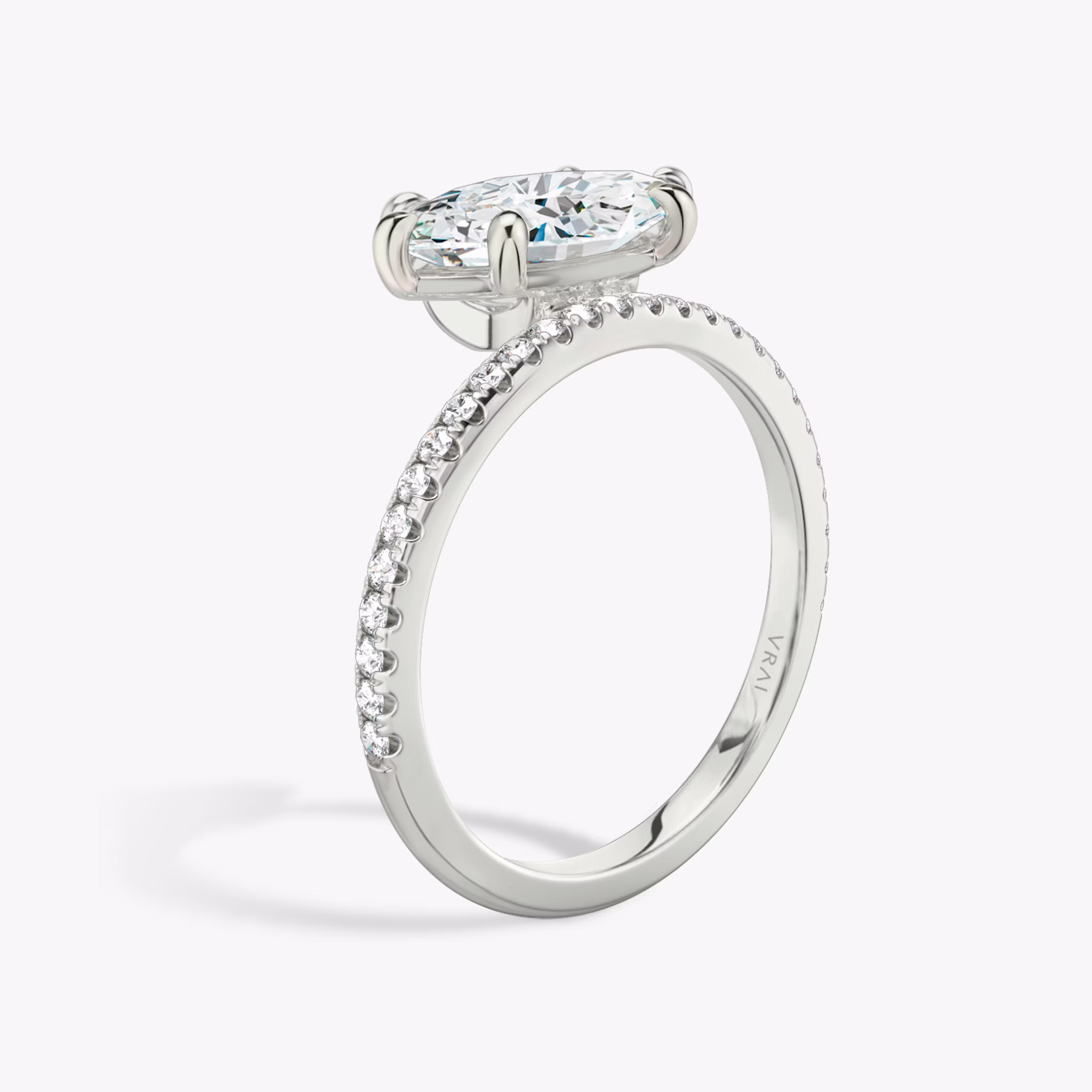 The Hover | Marquise | Platinum | bandAccent: Pavé | diamondOrientation: vertical | caratWeight: other