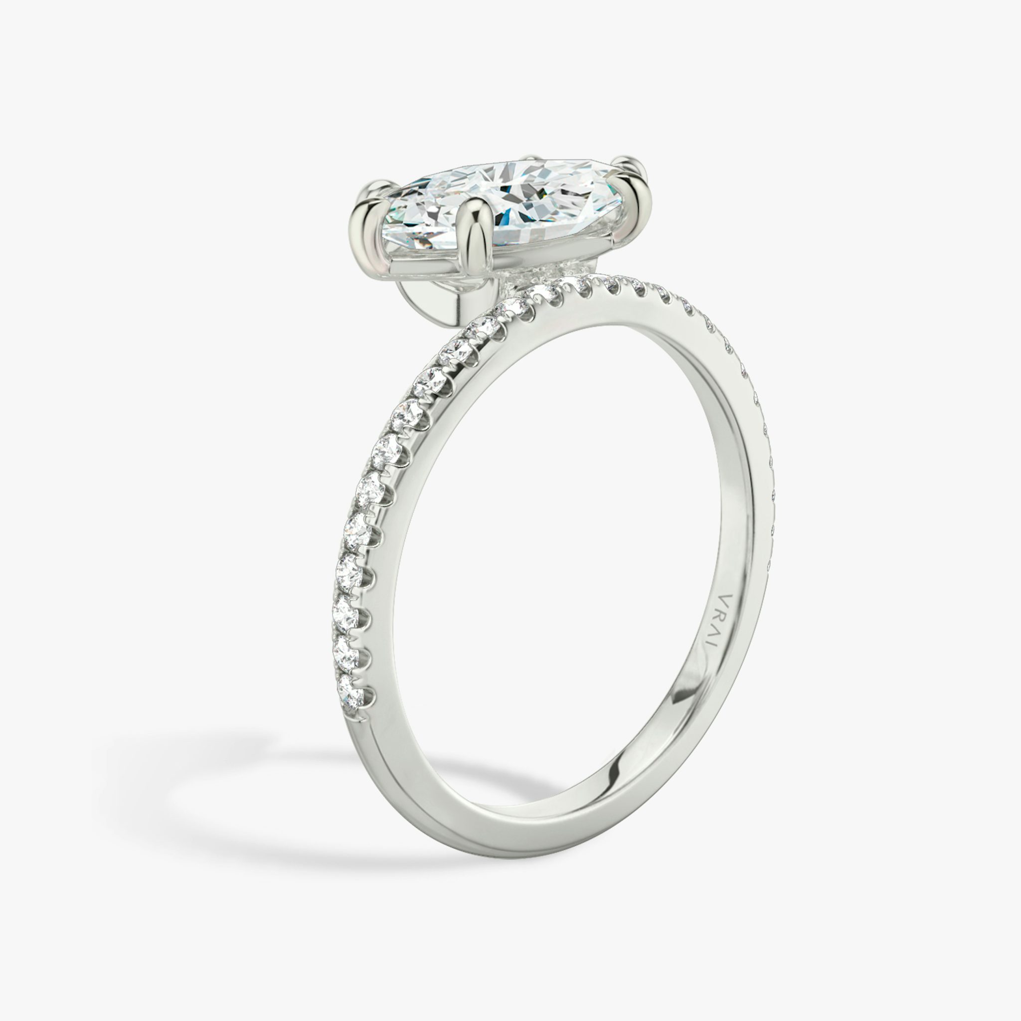 The Hover | Marquise | Platinum | bandAccent: Pavé | diamondOrientation: vertical | caratWeight: other
