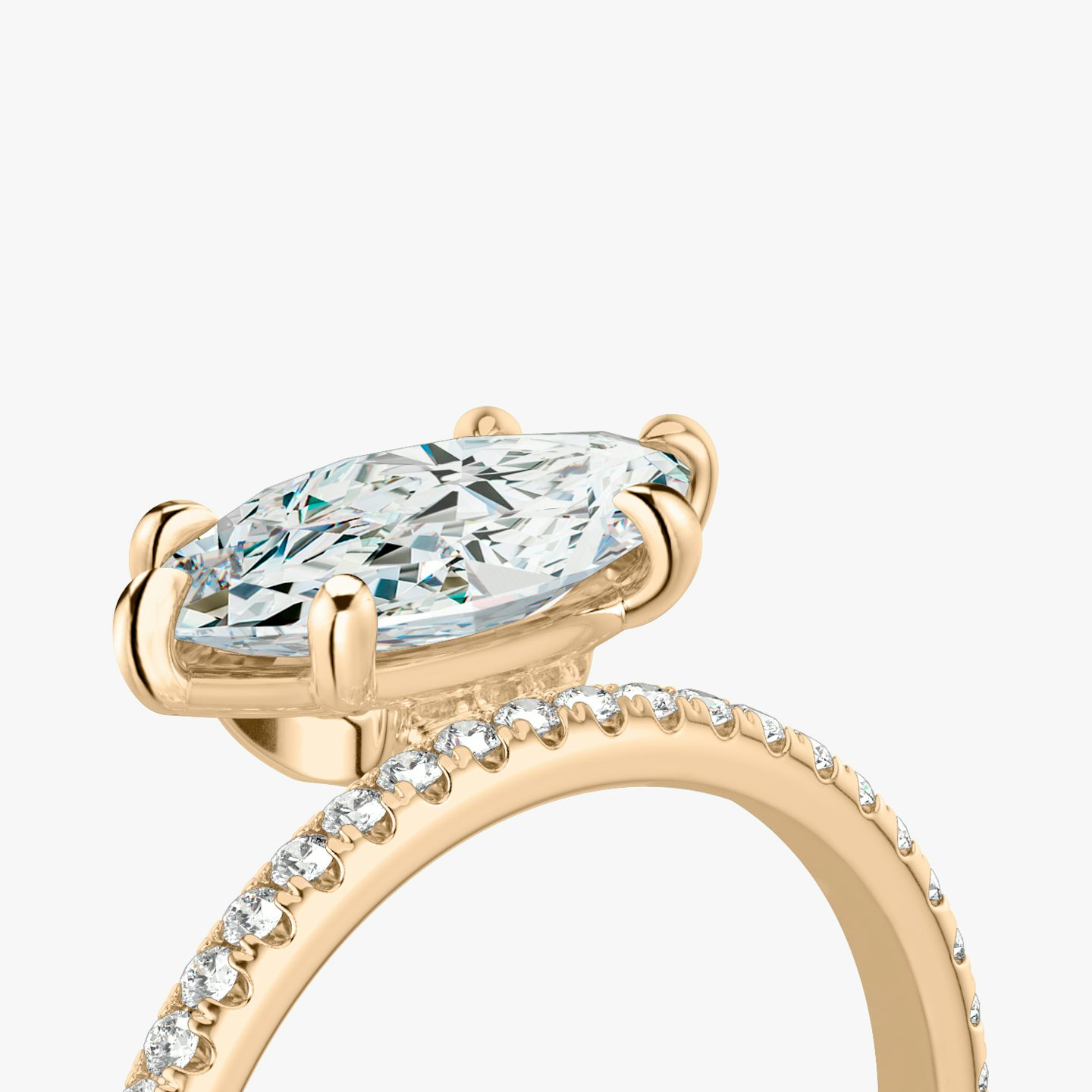Hover | Marquise | 14k | Roségold | bandAccent: Mit Pavé-Besatz | diamondOrientation: vertical | caratWeight: other