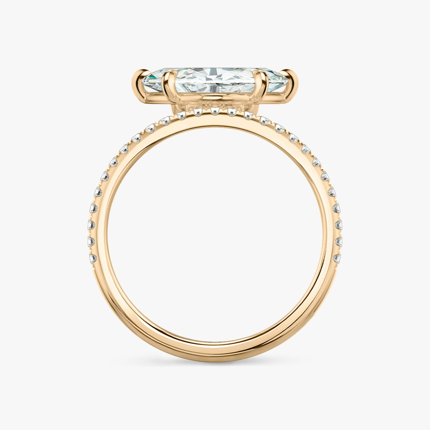 Hover | Marquise | 14k | Roségold | bandAccent: Mit Pavé-Besatz | diamondOrientation: vertical | caratWeight: other