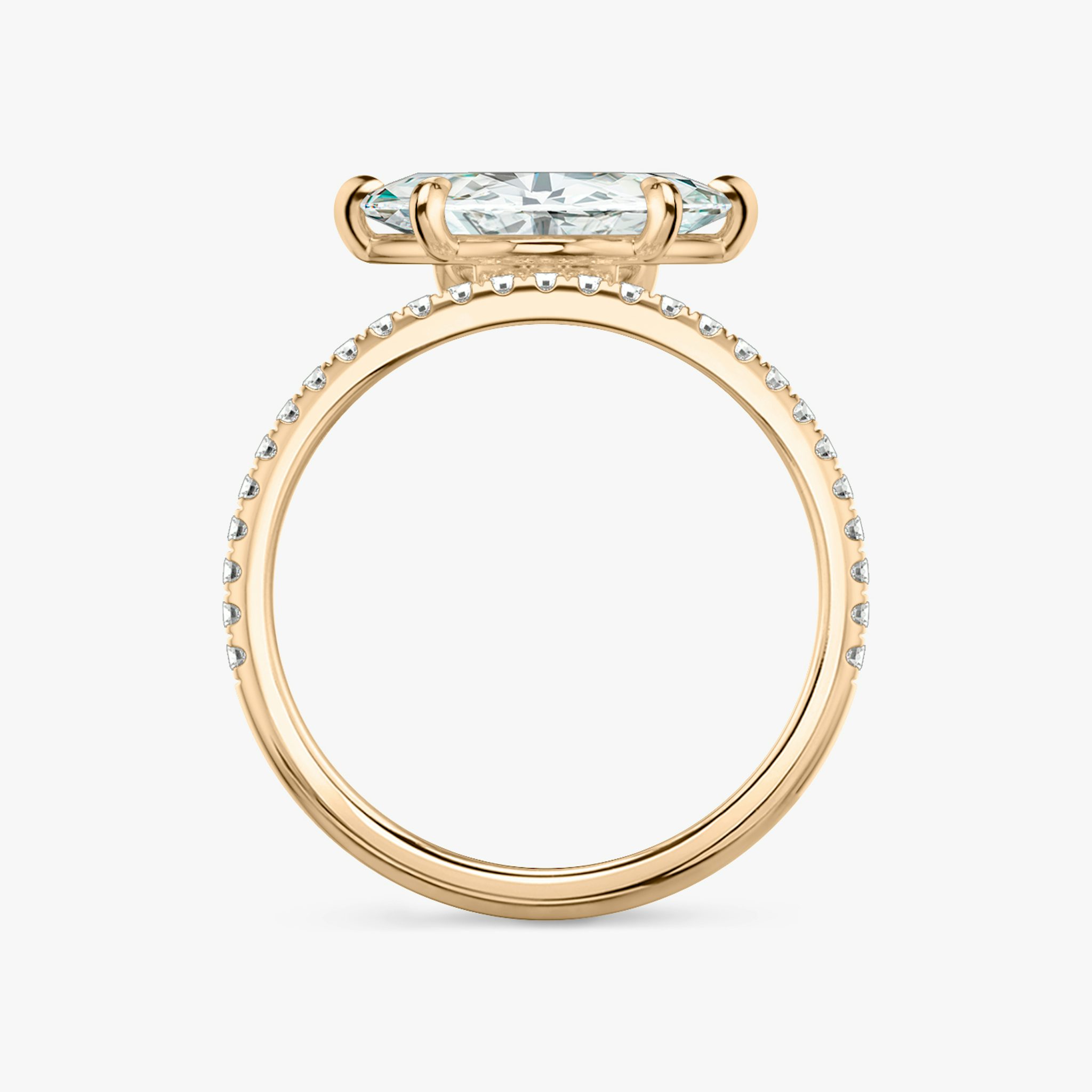 The Hover | Marquise | 14k | Rose Gold | bandAccent: Pavé | diamondOrientation: vertical | caratWeight: other