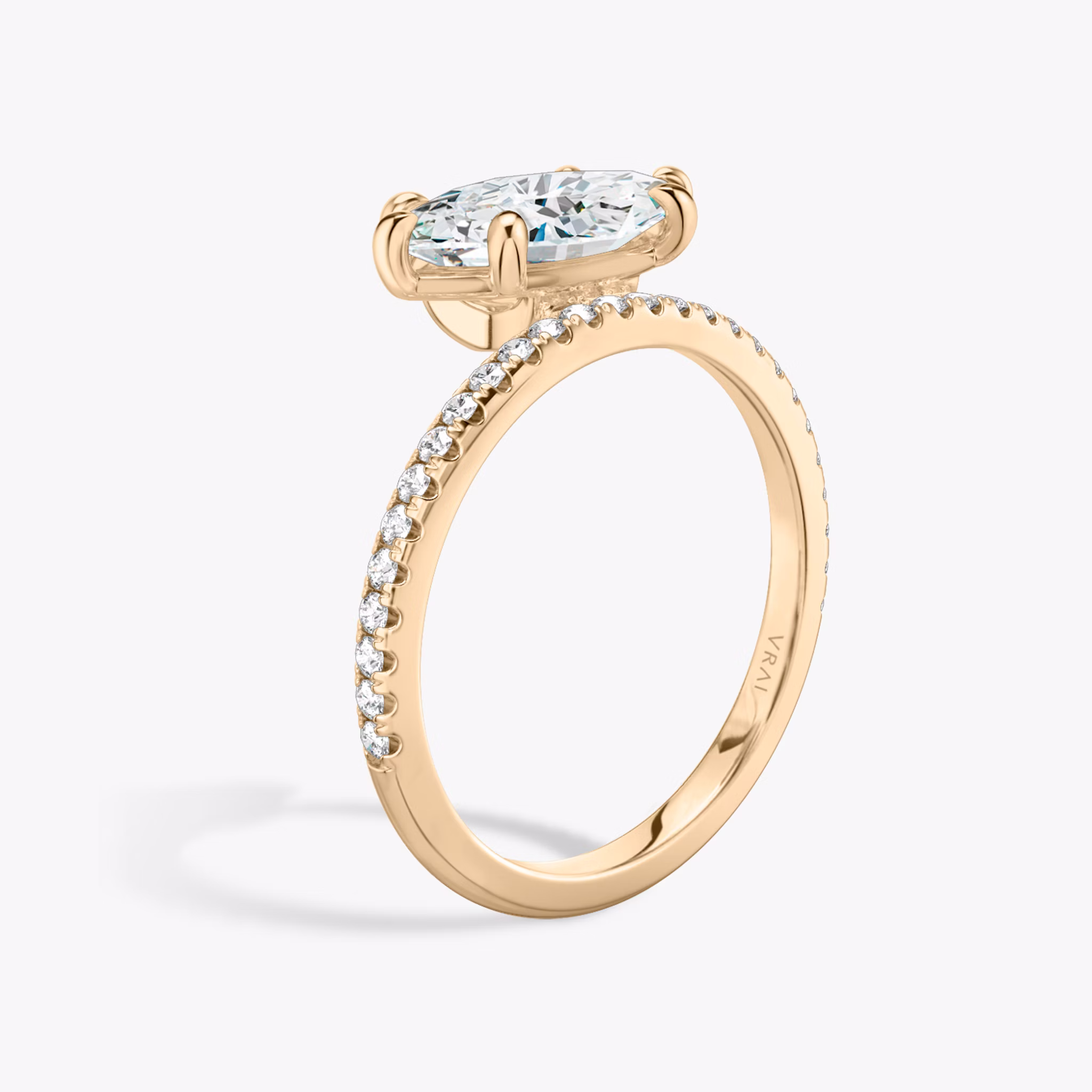 The Hover | Marquise | 14k | Rose Gold | bandAccent: Pavé | diamondOrientation: vertical | caratWeight: other