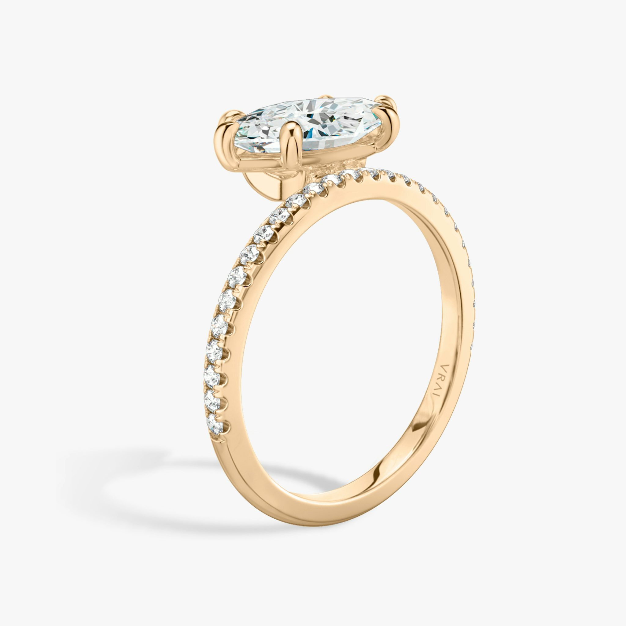 The Hover | Marquise | 14k | Rose Gold | bandAccent: Pavé | diamondOrientation: vertical | caratWeight: other