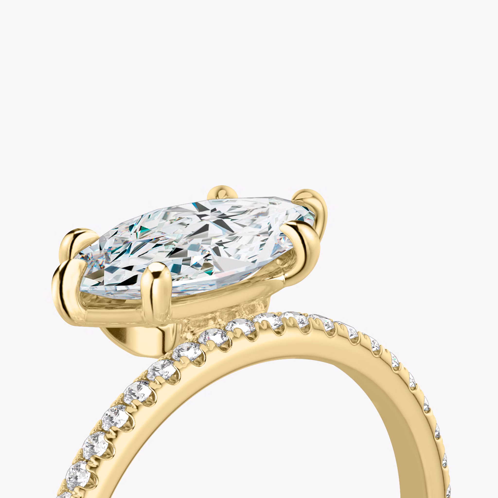The Hover | Marquise | 18k | Yellow Gold | bandAccent: Pavé | diamondOrientation: vertical | caratWeight: other