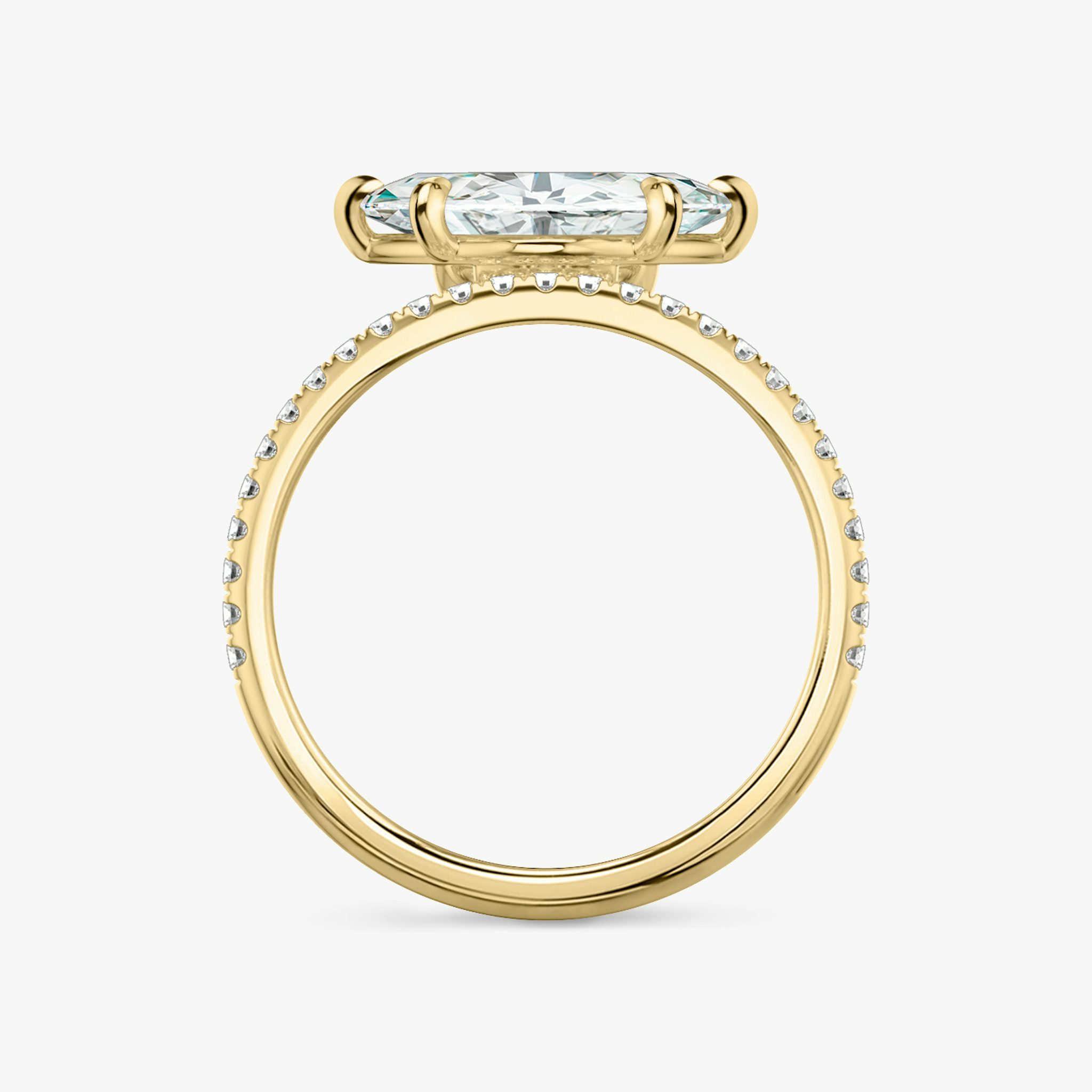 The Hover | Marquise | 18k | Yellow Gold | bandAccent: Pavé | diamondOrientation: vertical | caratWeight: other