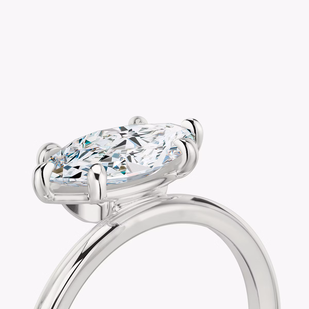 The Hover | Marquise | 18k | White Gold | bandAccent: Plain | diamondOrientation: vertical | caratWeight: other