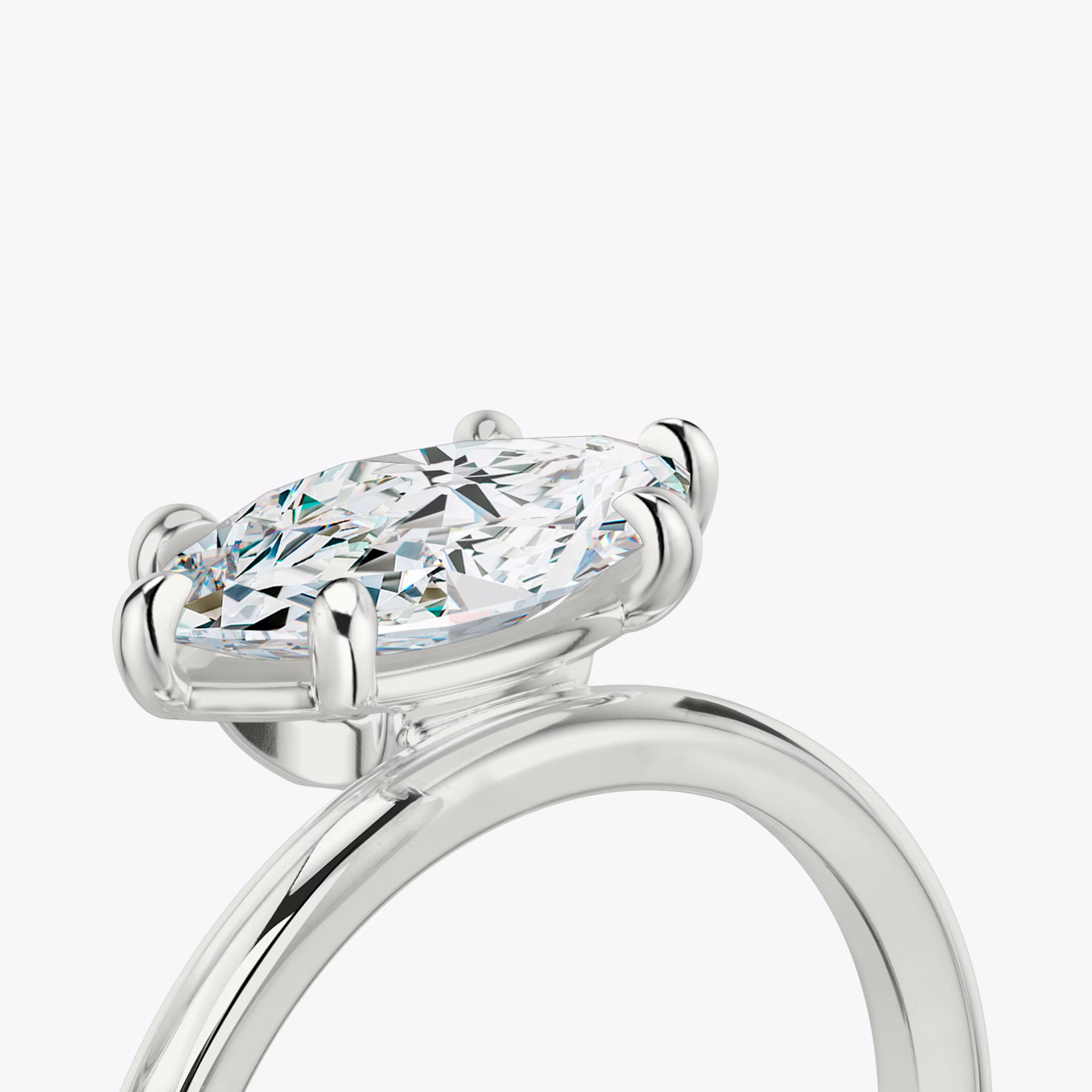 The Hover | Marquise | Platinum | bandAccent: Plain | diamondOrientation: vertical | caratWeight: other