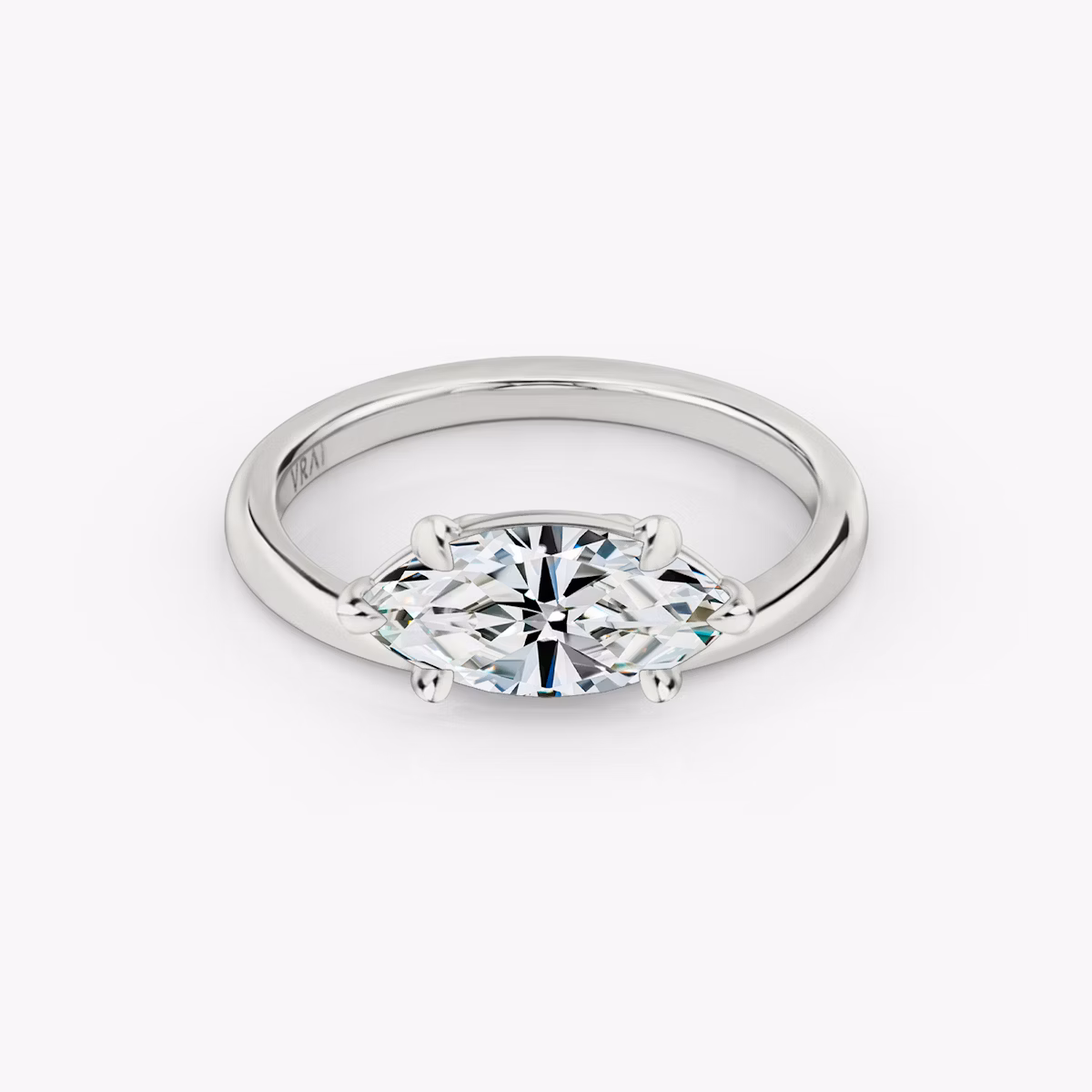 The Hover | Marquise | 18k | White Gold | bandAccent: Plain | diamondOrientation: vertical | caratWeight: other