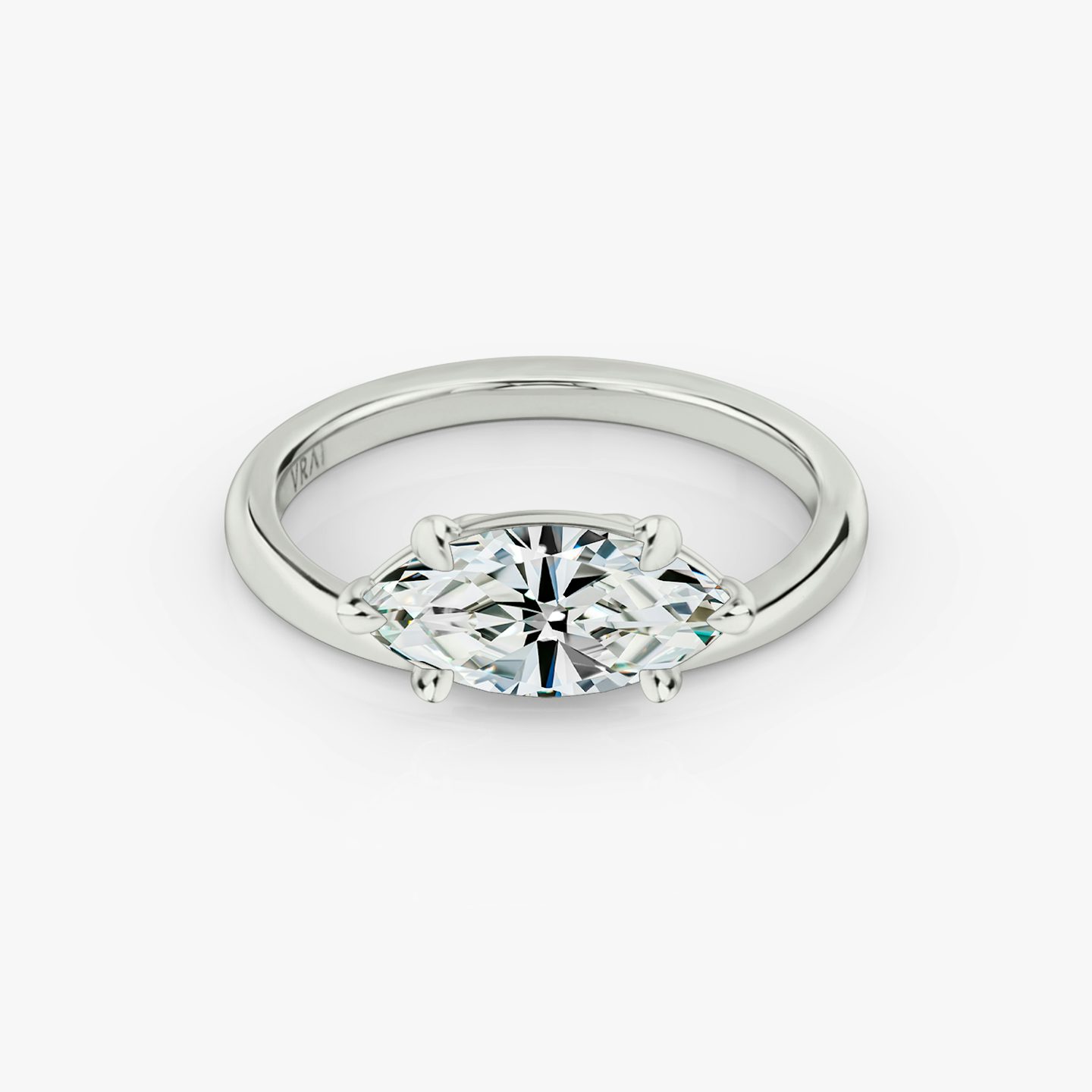 Anillo de compromiso Hover | Marquise | Platino | bandAccent: Simple | diamondOrientation: vertical | caratWeight: other