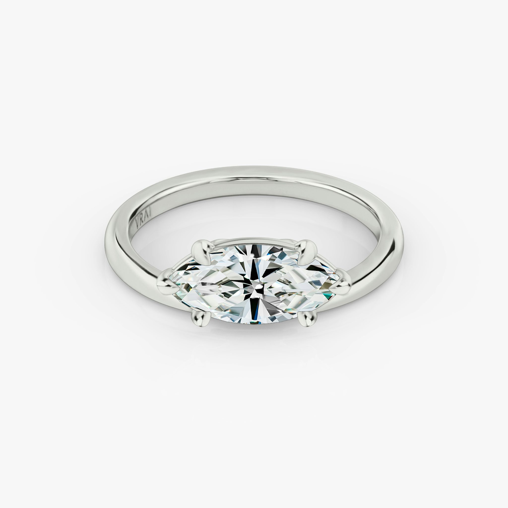 The Hover | Marquise | Platinum | bandAccent: Plain | diamondOrientation: vertical | caratWeight: other