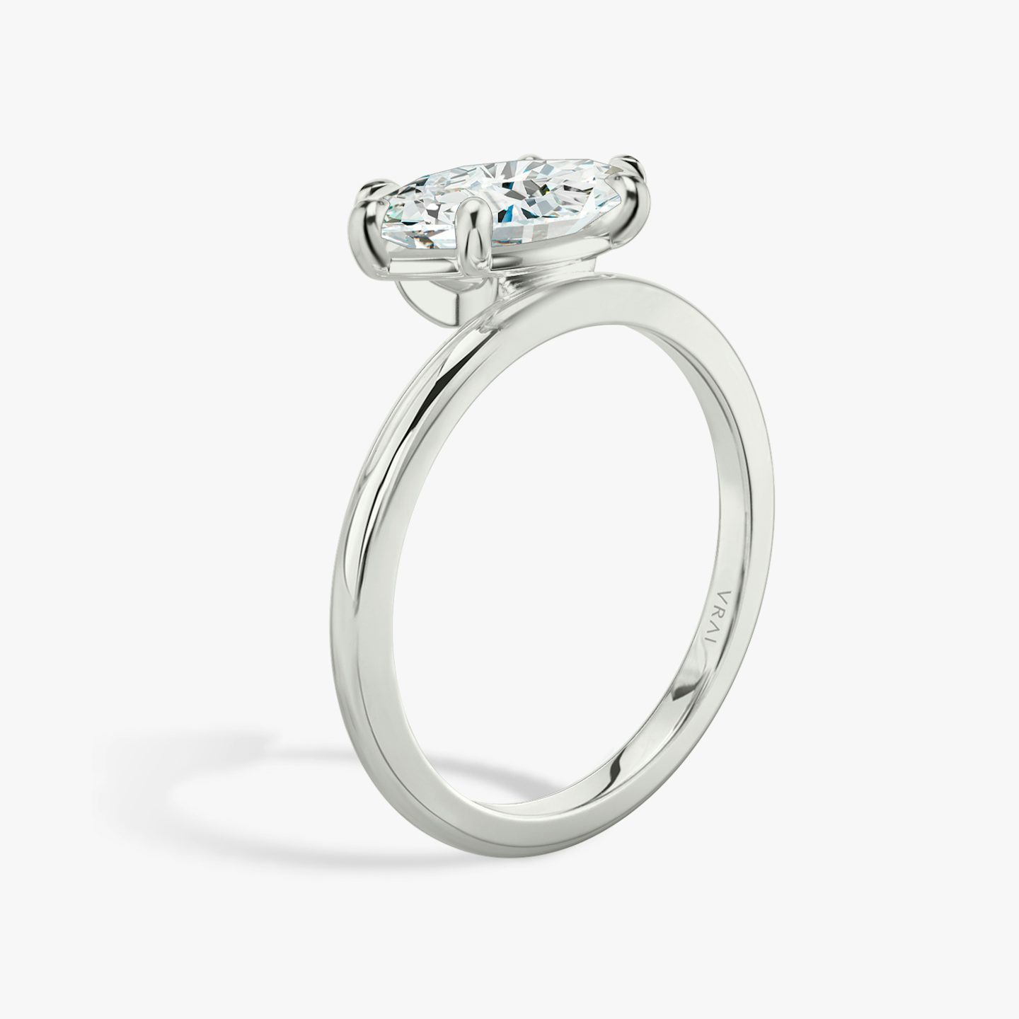 Anillo de compromiso Hover | Marquise | Platino | bandAccent: Simple | diamondOrientation: vertical | caratWeight: other
