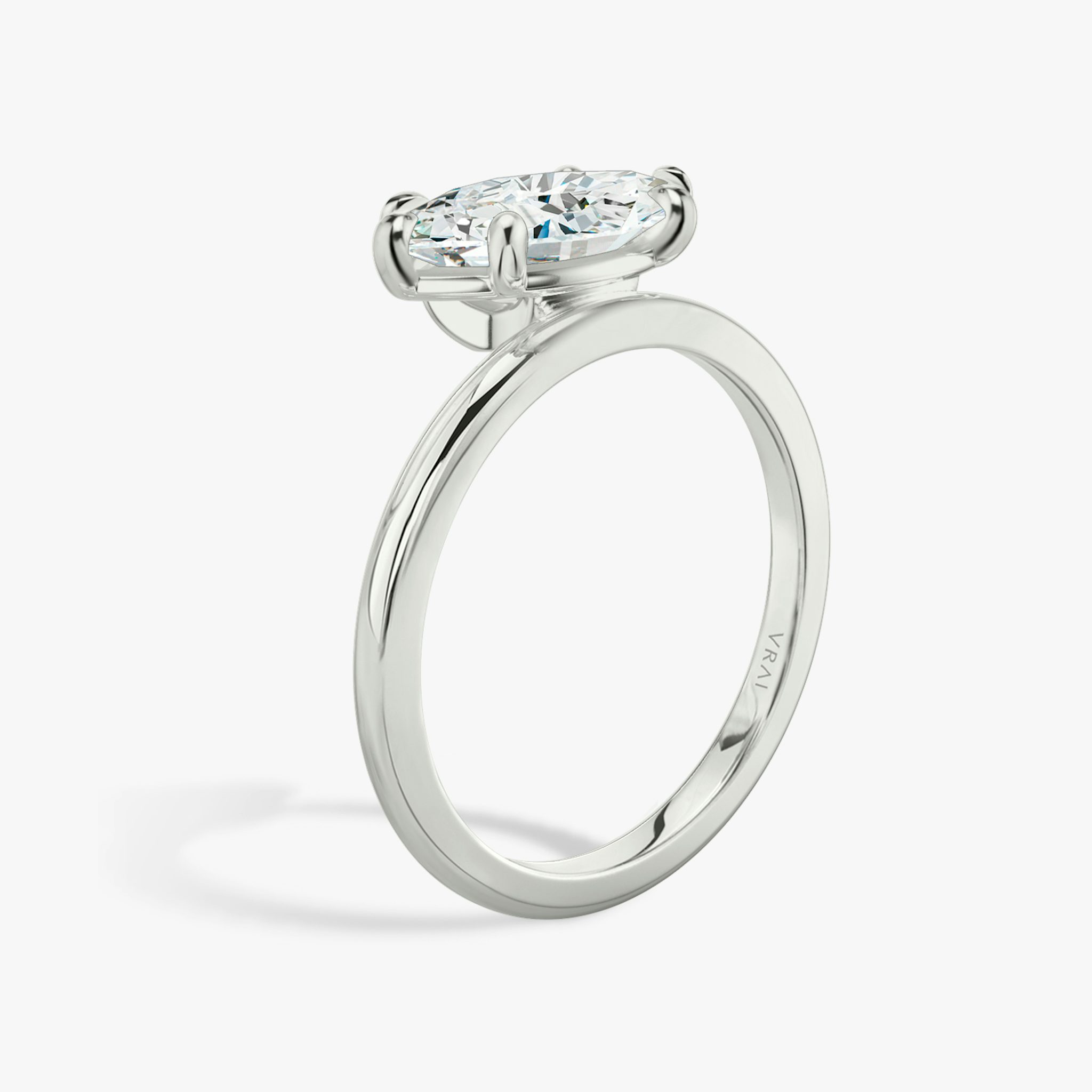 The Hover | Marquise | Platinum | bandAccent: Plain | diamondOrientation: vertical | caratWeight: other