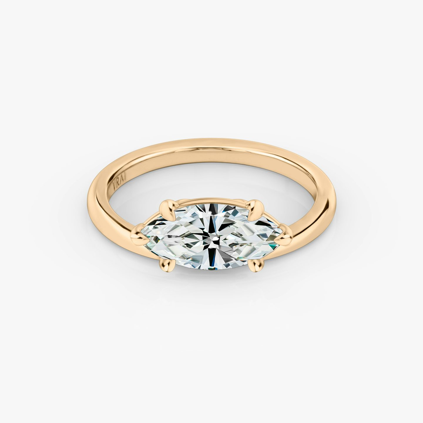 The Hover | Marquise | 14k | Rose Gold | bandAccent: Plain | diamondOrientation: vertical | caratWeight: other