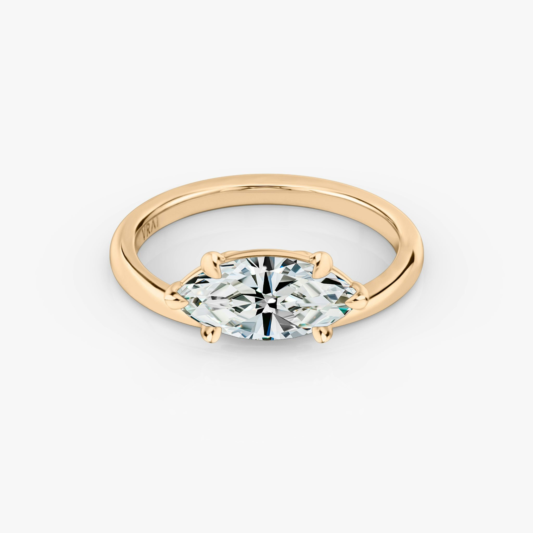 The Hover | Marquise | 14k | Rose Gold | bandAccent: Plain | diamondOrientation: vertical | caratWeight: other
