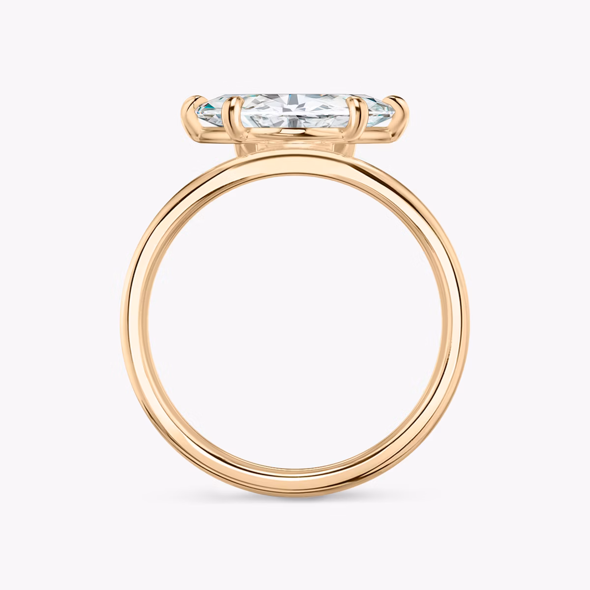 The Hover | Marquise | 14k | Rose Gold | bandAccent: Plain | diamondOrientation: vertical | caratWeight: other