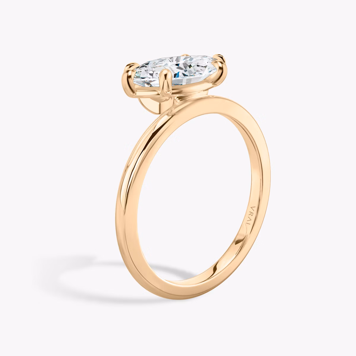 The Hover | Marquise | 14k | Rose Gold | bandAccent: Plain | diamondOrientation: vertical | caratWeight: other
