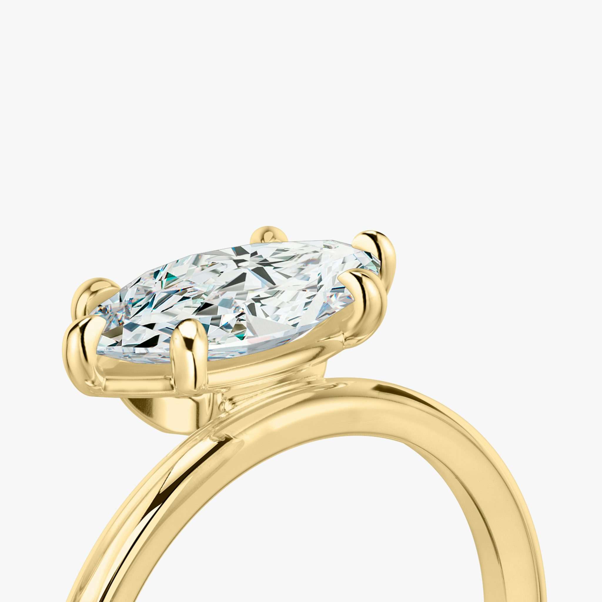 The Hover | Marquise | 18k | Yellow Gold | bandAccent: Plain | diamondOrientation: vertical | caratWeight: other