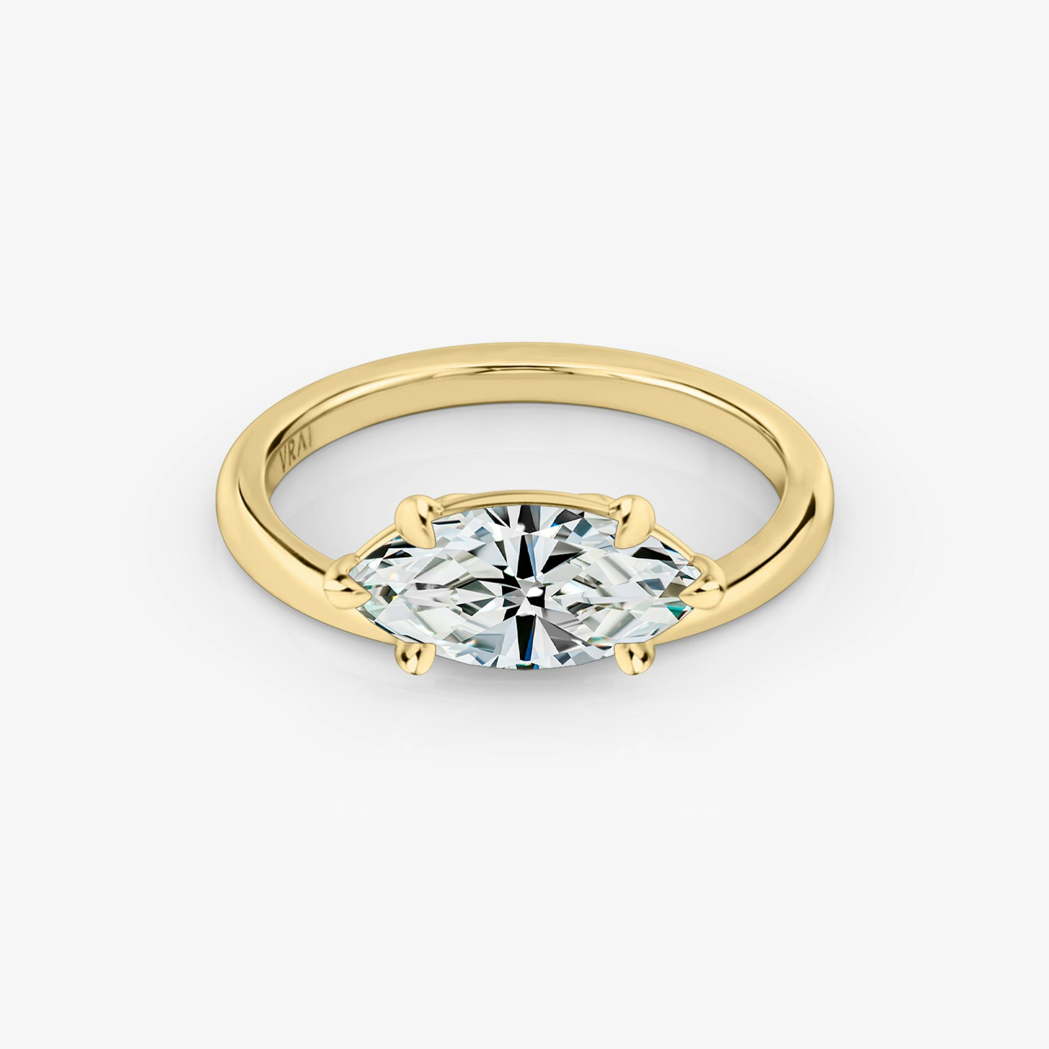 The Hover | Marquise | 18k | Yellow Gold | bandAccent: Plain | diamondOrientation: vertical | caratWeight: other