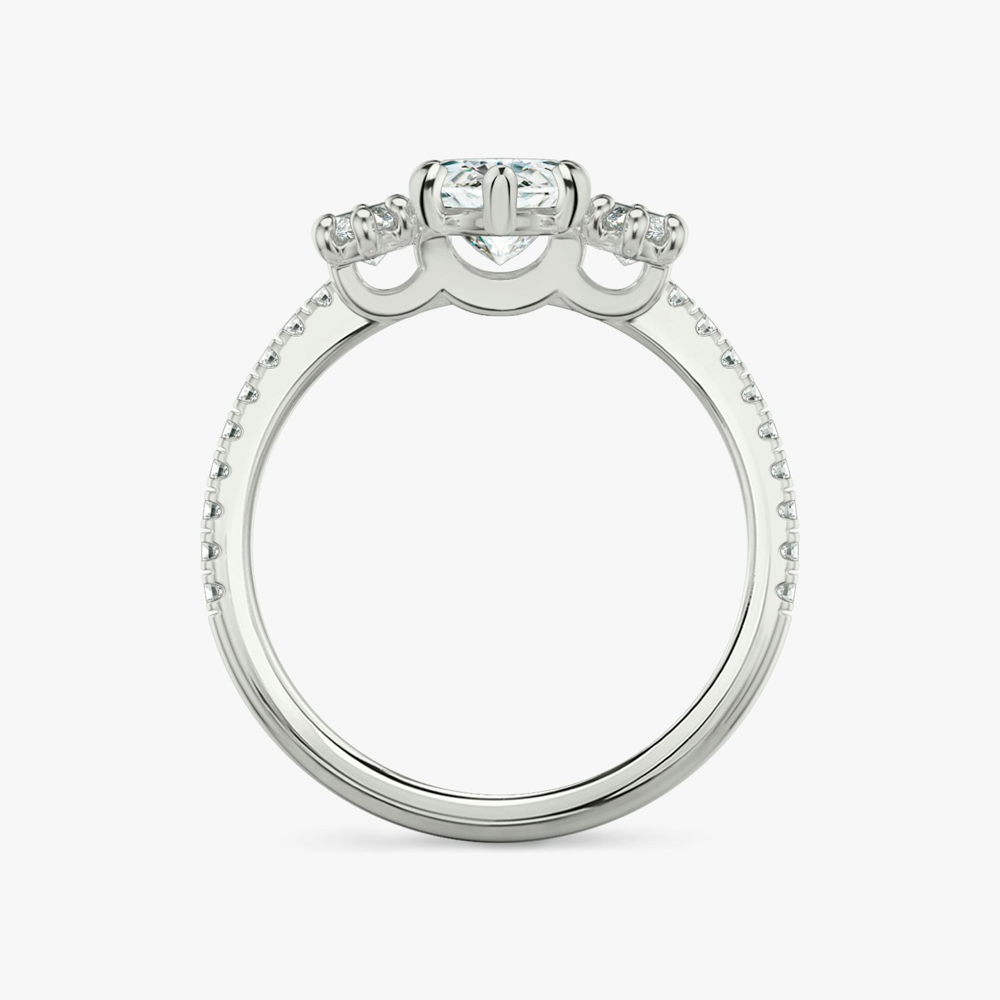 Three Stone | Marquise | Platin | bandAccent: Mit Pavé-Besatz | sideStoneCarat: 0.25ct | sideStoneShape: Marquise | diamondOrientation: vertical | caratWeight: other