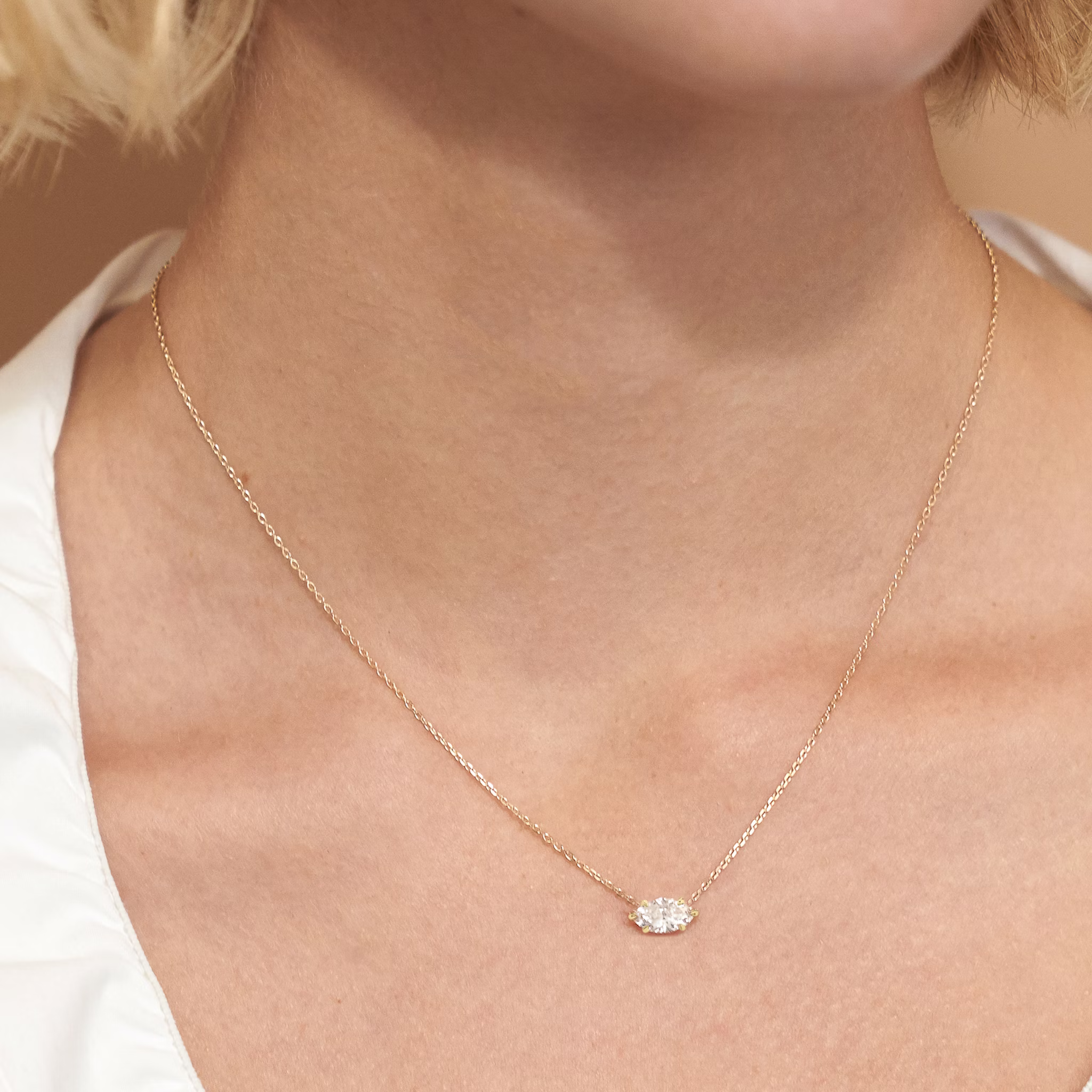 VRAI Solitaire Necklace | Marquise | 14k | White Gold | caratWeight: 0.75ct