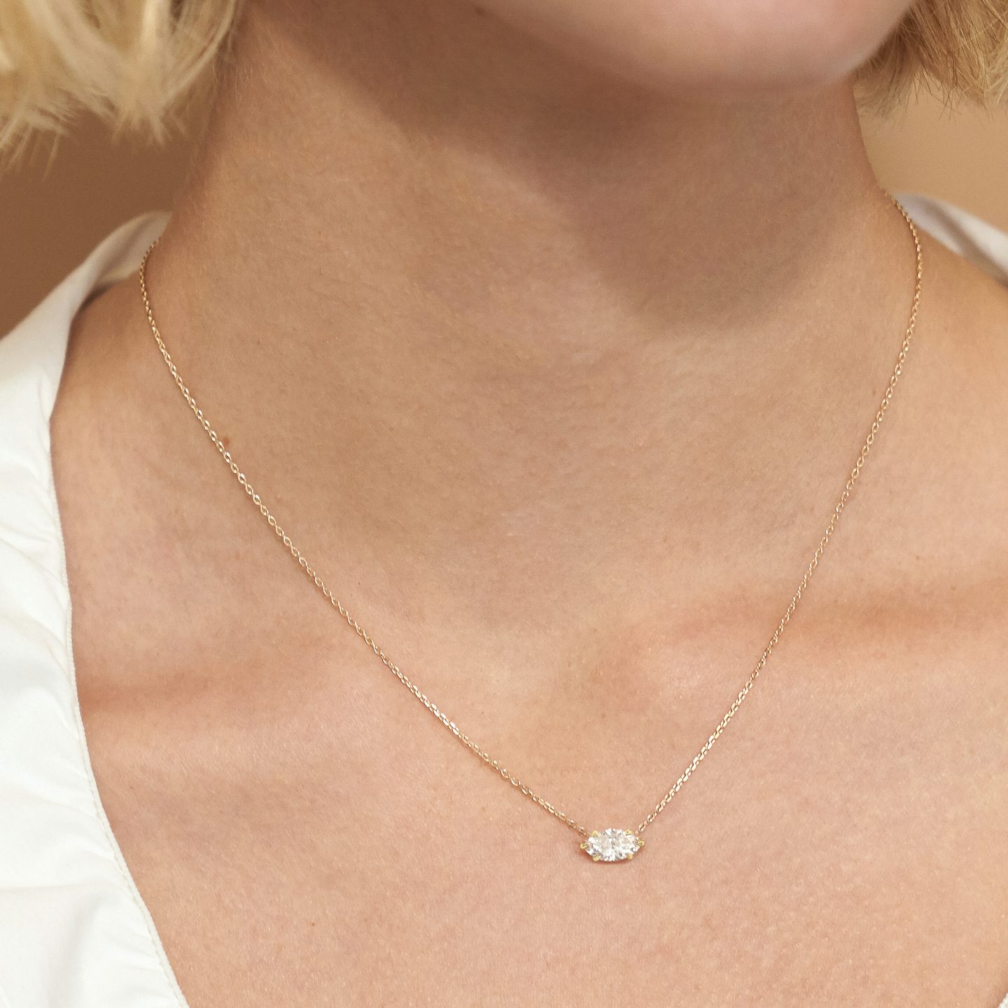 VRAI Solitaire Necklace | Marquise | 14k | Yellow Gold | caratWeight: 0.75ct