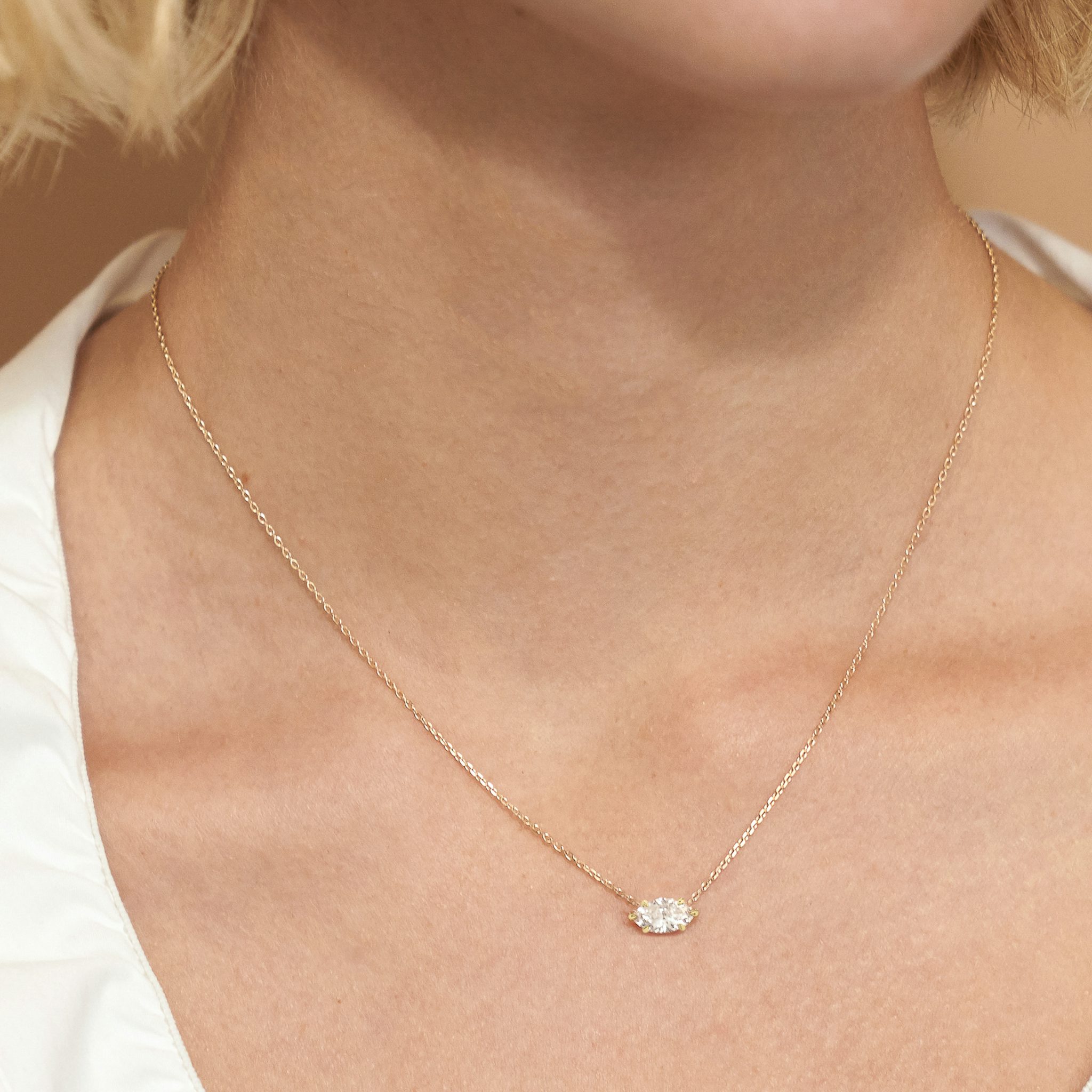 VRAI Solitaire Necklace | Marquise | 14k | White Gold | caratWeight: 0.75ct