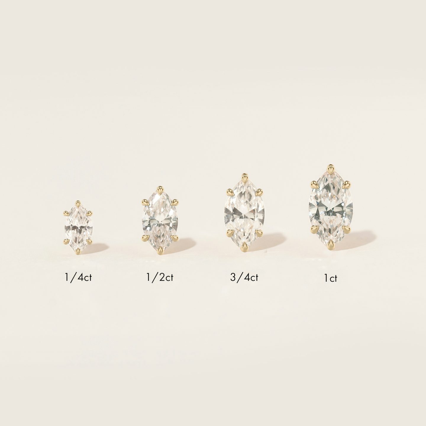 VRAI Solitaire Stud | Marquise | 14k | Yellow Gold | caratWeight: 0.25ct