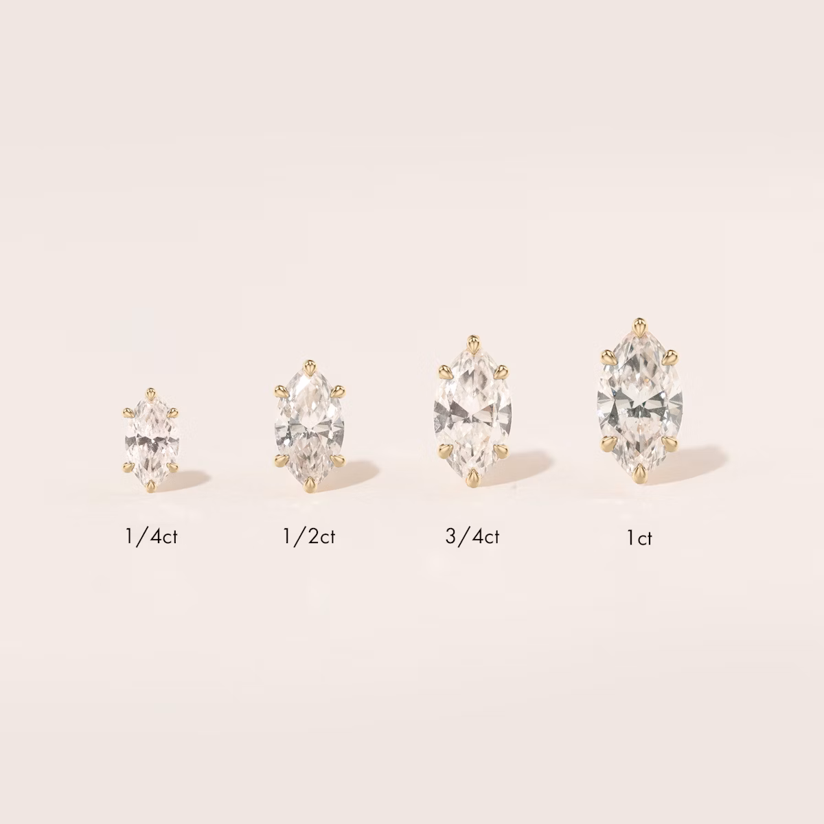 VRAI Solitaire Stud | Marquise | 14k | Yellow Gold | caratWeight: 0.50ct
