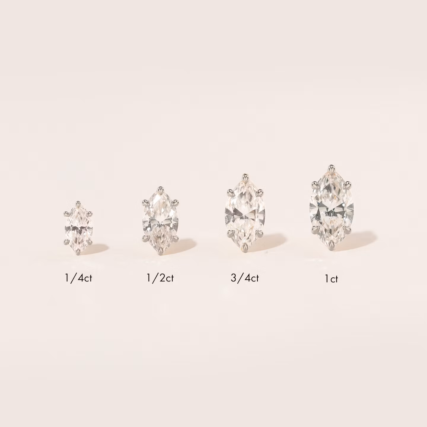 VRAI Solitaire Stud | Marquise | 14k | White Gold | caratWeight: 0.50ct