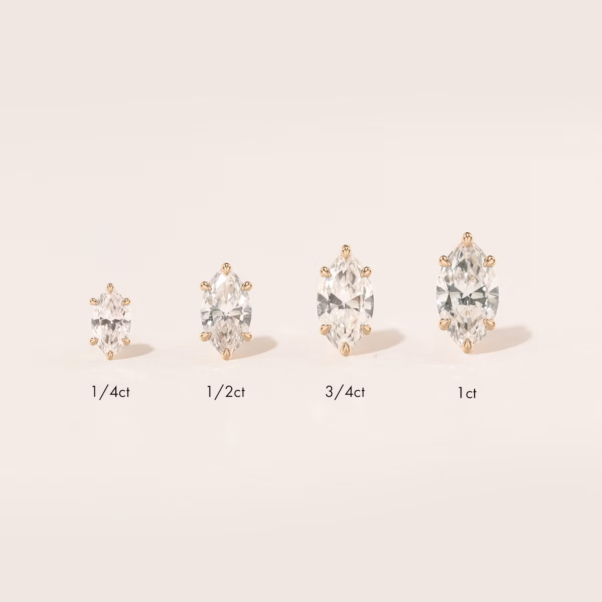 VRAI Solitaire Stud | Marquise | 14k | Rose Gold | caratWeight: 1.0ct