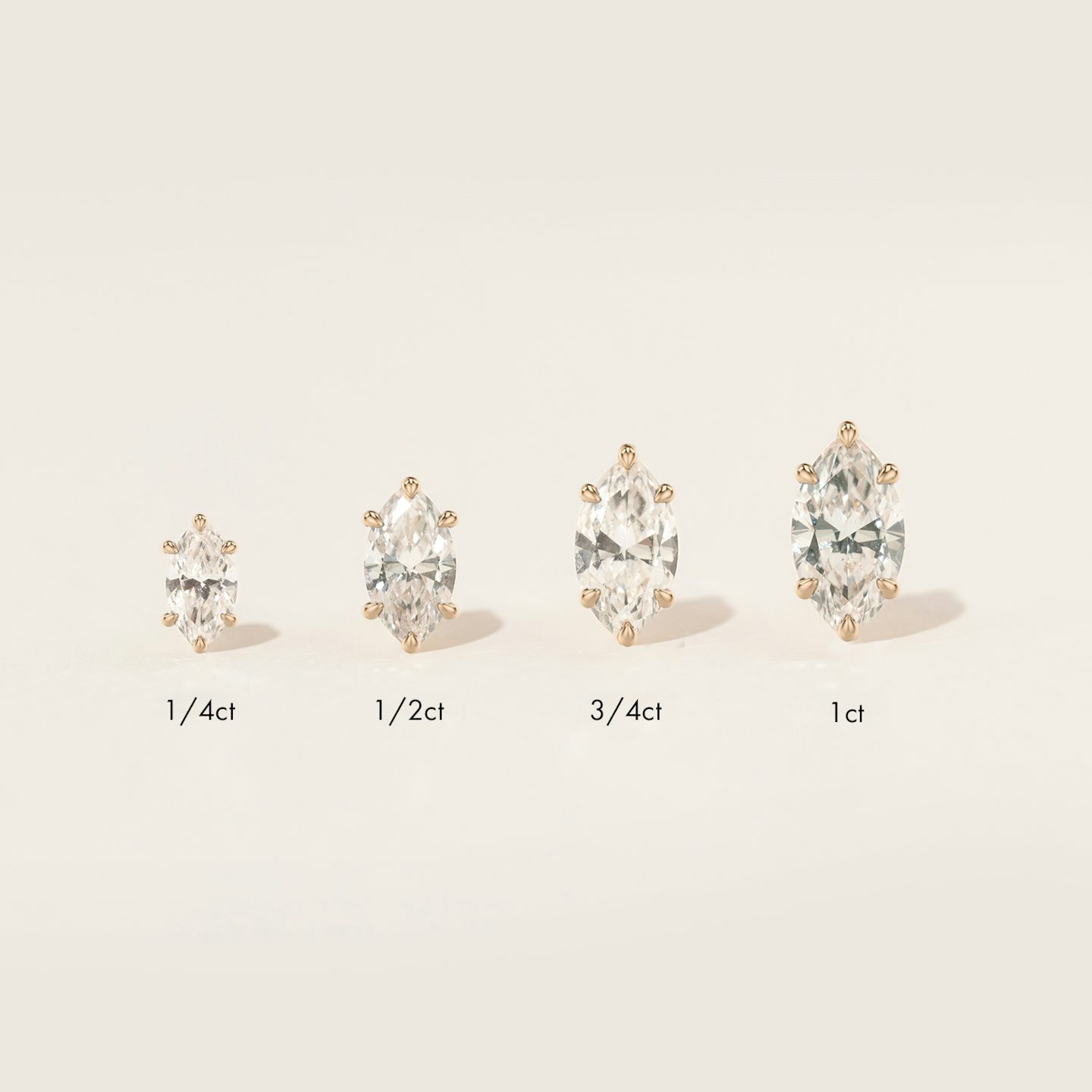 Pendiente Solitario VRAI | Marquise | 14k | Oro rosa | caratWeight: 0.25ct