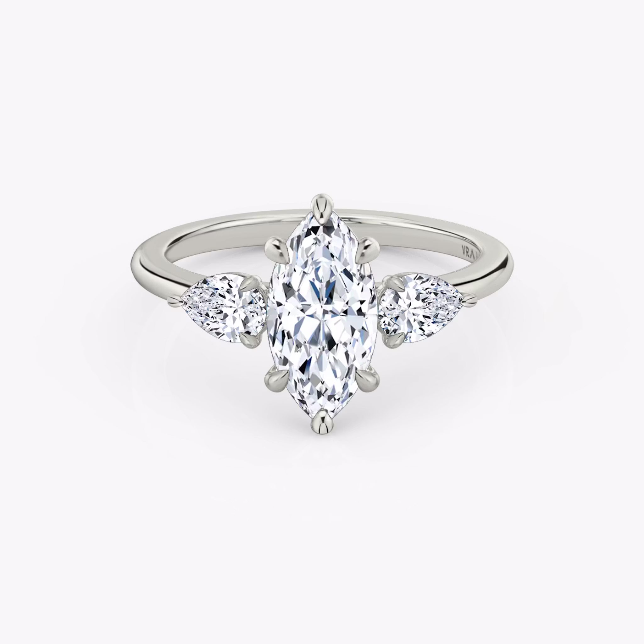 The Three Stone Marquise | White Gold