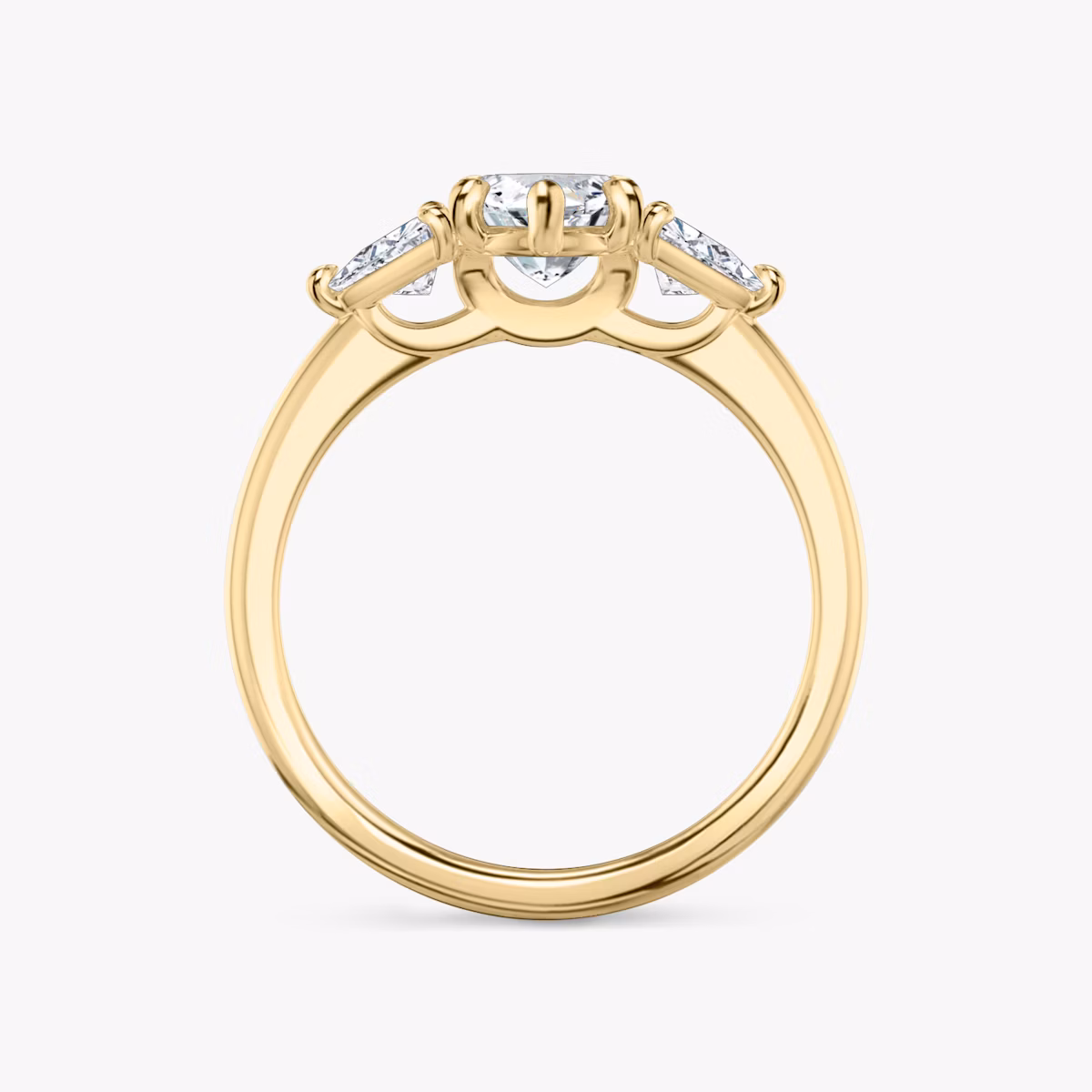 Three Stone | Marquise | 18k | Gelbgold | bandAccent: Ohne Pavé-Besatz | sideStoneCarat: 0.25ct | sideStoneShape: Trillant | diamondOrientation: vertical | caratWeight: other