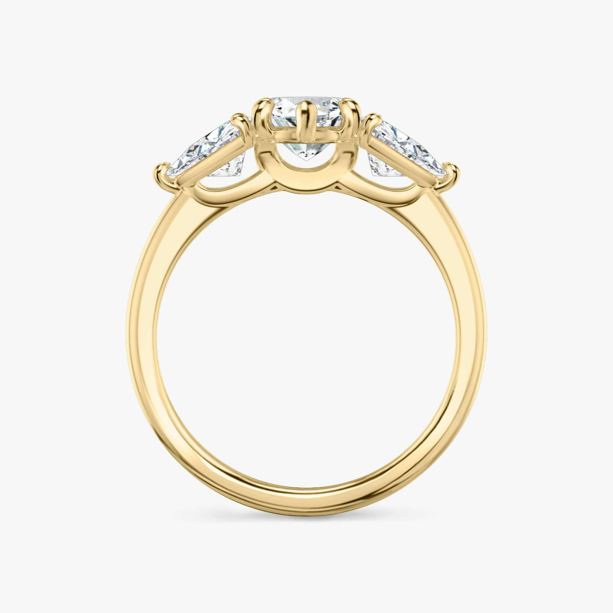The Three Stone | Marquise | 18k | Yellow Gold | bandAccent: Plain | sideStoneCarat: 0.50ct | sideStoneShape: Trillion | diamondOrientation: vertical | caratWeight: other