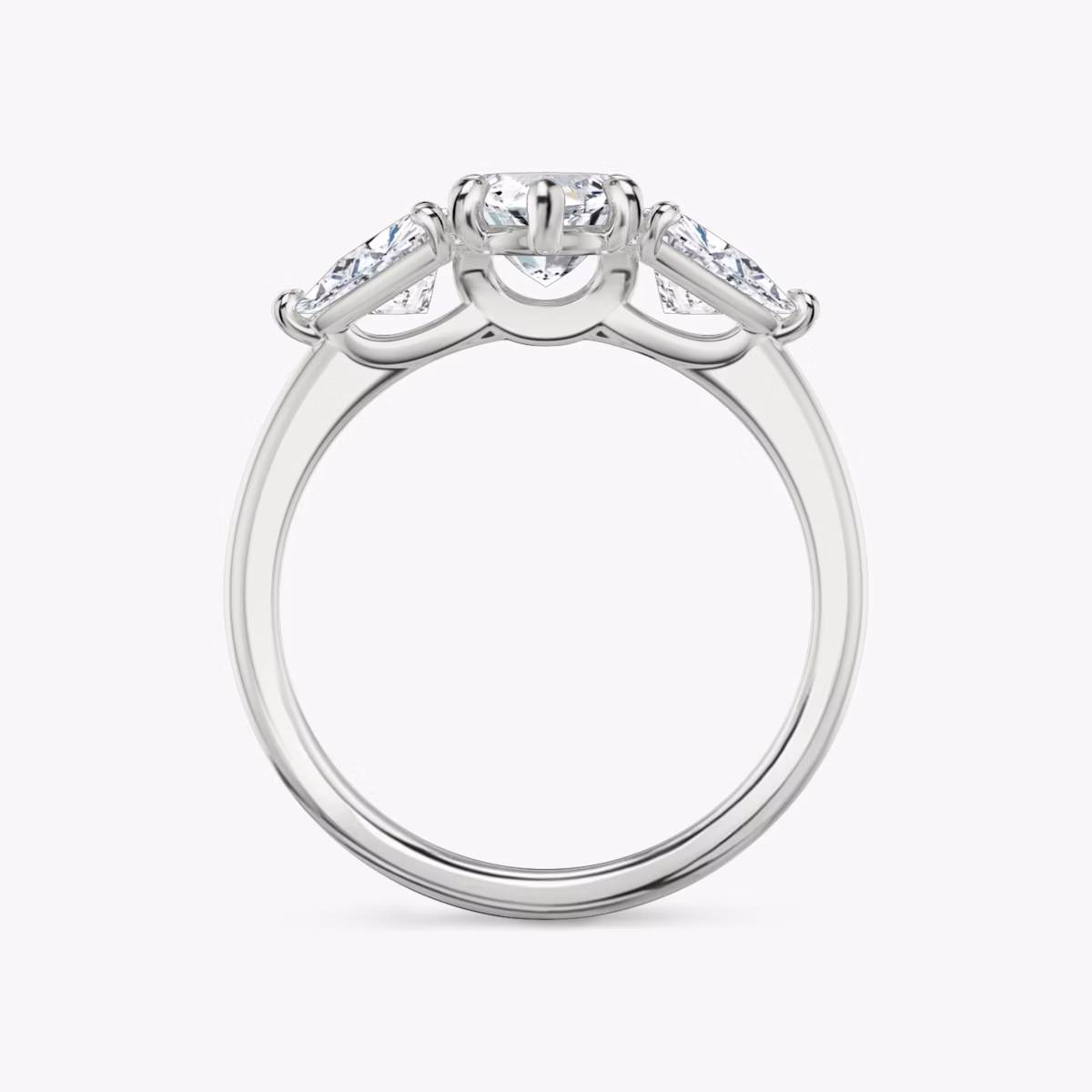 The Three Stone | Marquise | Platinum | bandAccent: Plain | sideStoneCarat: 0.50ct | sideStoneShape: Trillion | diamondOrientation: vertical | caratWeight: other