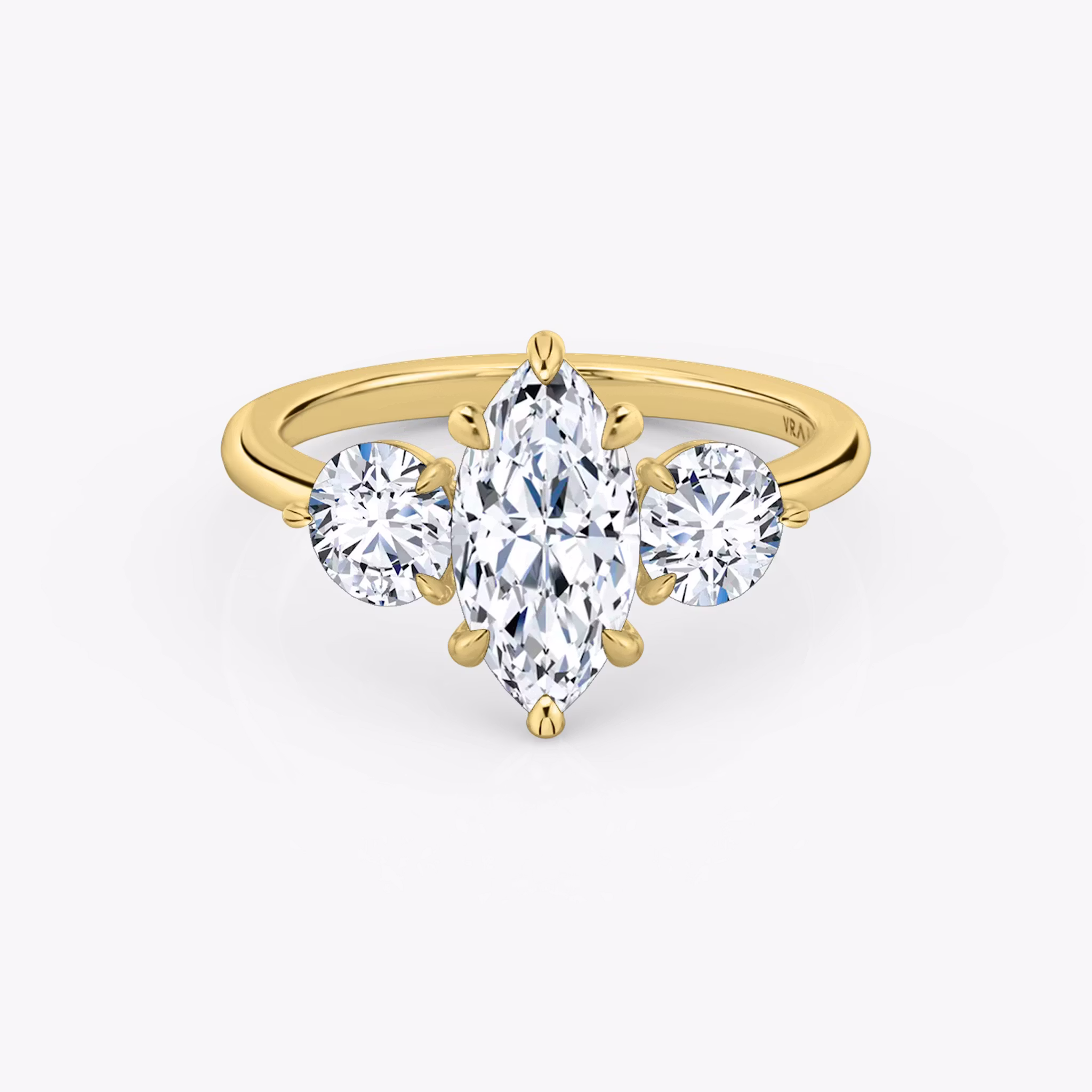 Three Stone Marquise | Yellow Gold