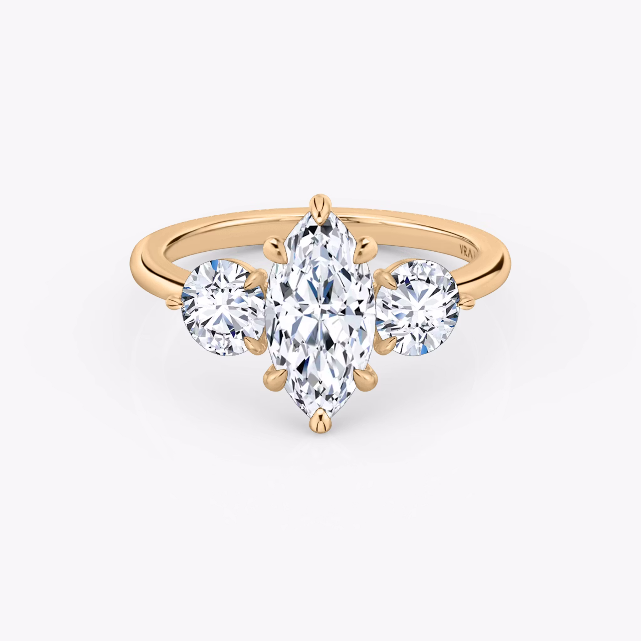 Three Stone Marquise | Rose Gold