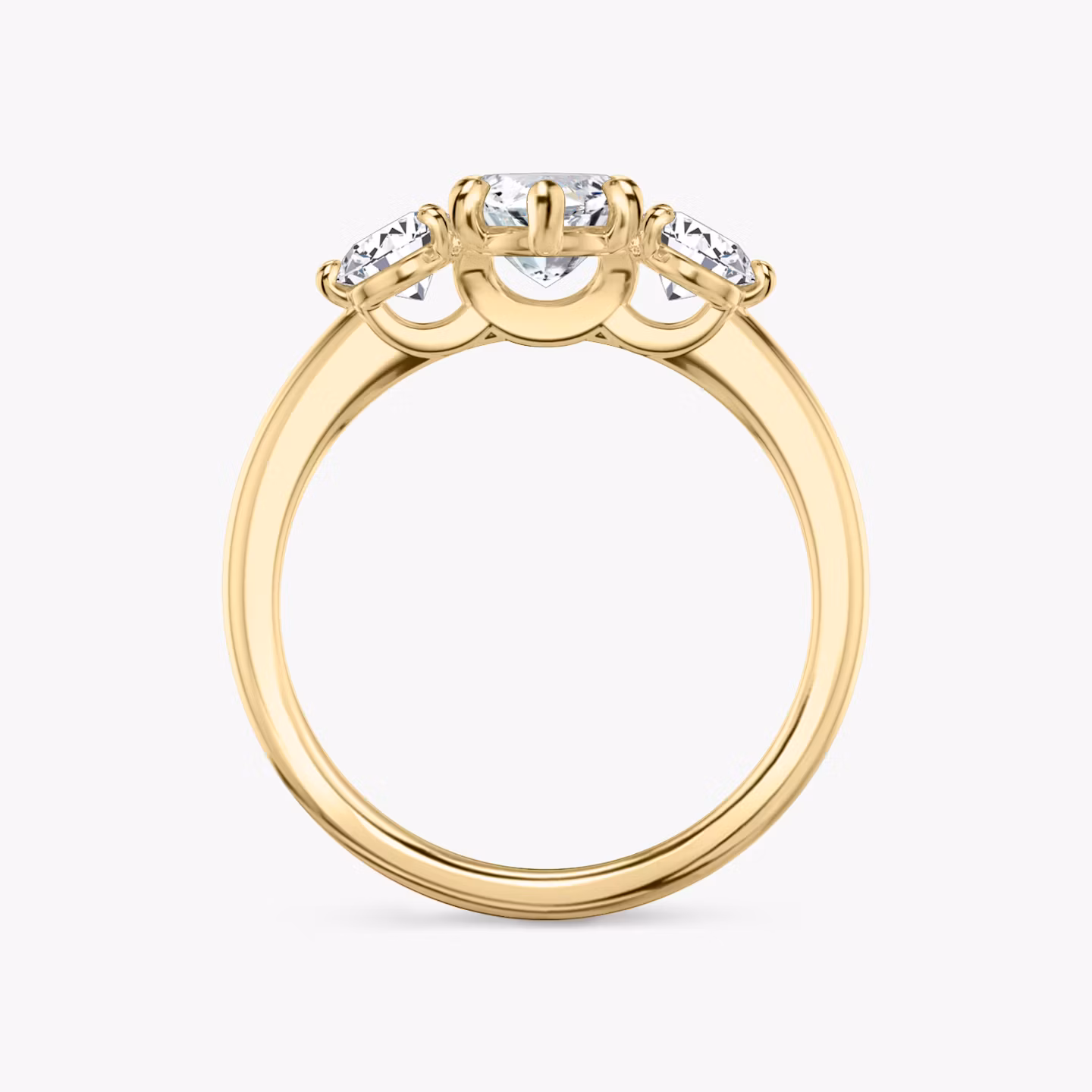 The Three Stone | Marquise | 18k | Yellow Gold | bandAccent: Plain | sideStoneCarat: 0.25ct | sideStoneShape: Round Brilliant | diamondOrientation: vertical | caratWeight: other