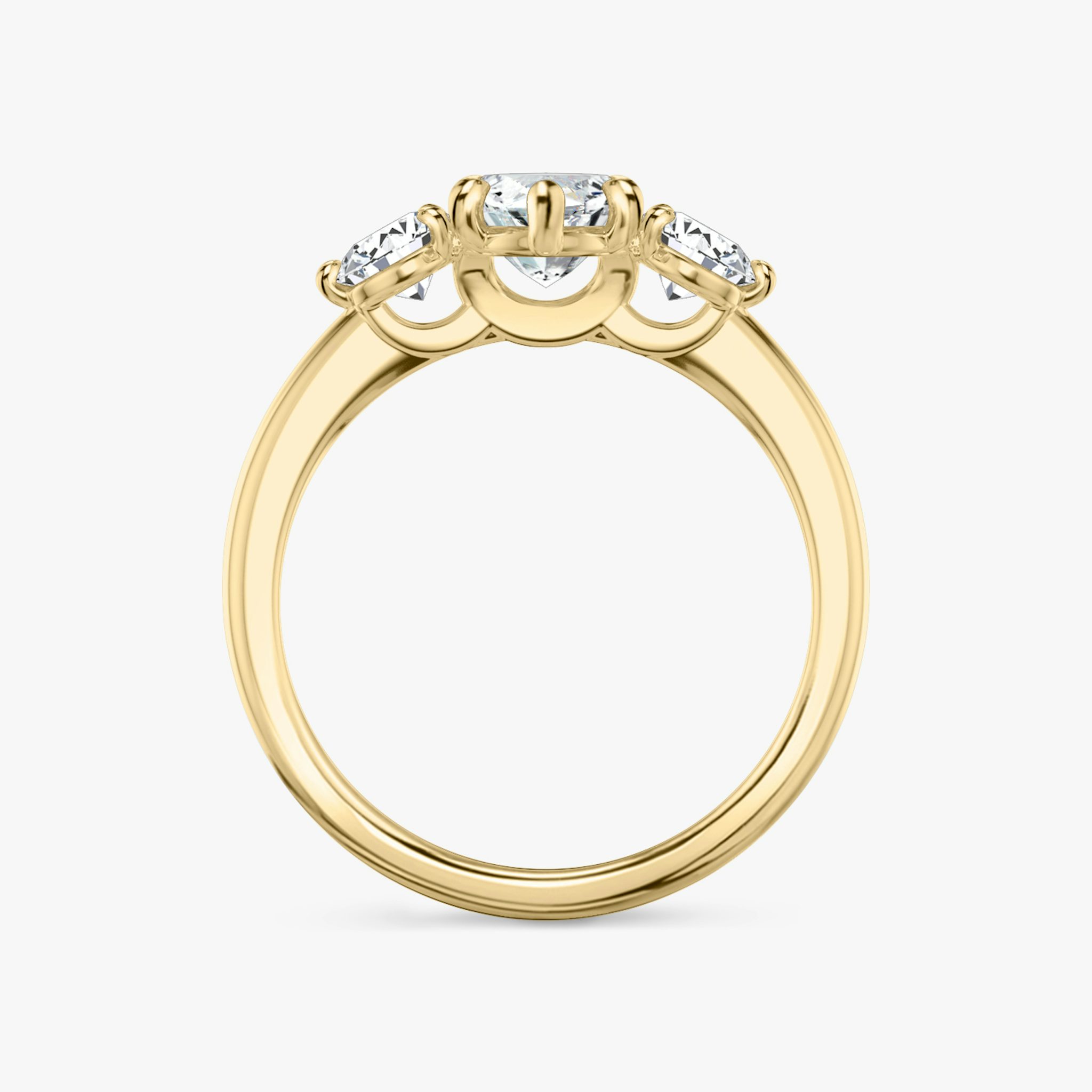 Three Stone | Marquise | 18k | Gelbgold | bandAccent: Ohne Pavé-Besatz | sideStoneCarat: 0.25ct | sideStoneShape: Rund | diamondOrientation: vertical | caratWeight: other