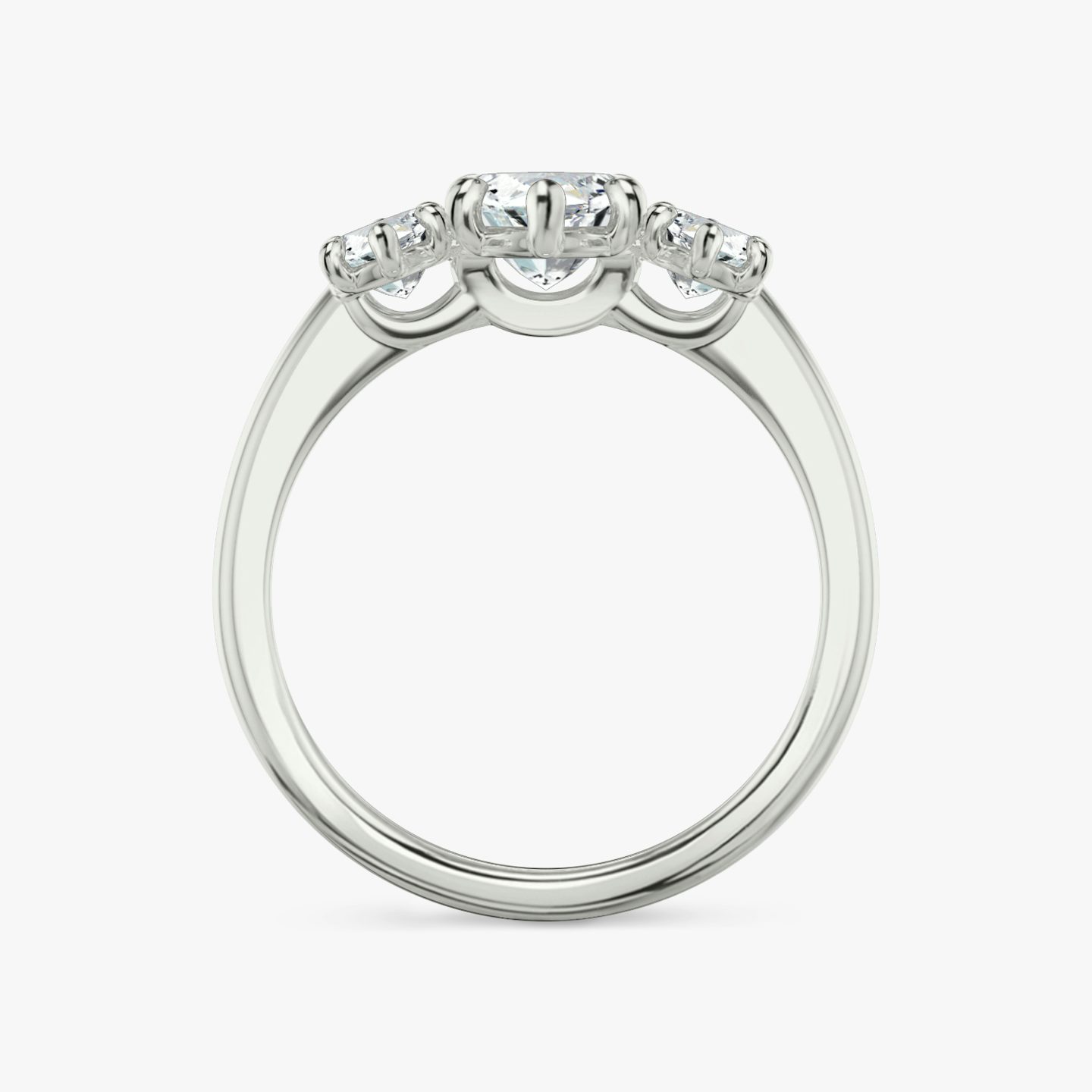 The Three Stone | Marquise | Platinum | bandAccent: Plain | sideStoneCarat: 0.50ct | sideStoneShape: Marquise | diamondOrientation: vertical | caratWeight: other