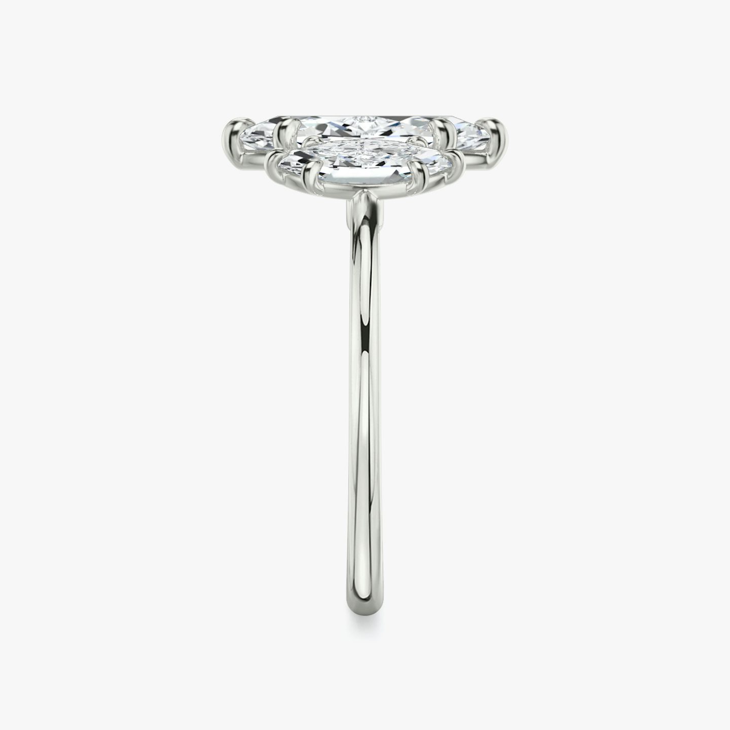 The Three Stone | Marquise | Platinum | bandAccent: Plain | sideStoneCarat: 0.50ct | sideStoneShape: Marquise | diamondOrientation: vertical | caratWeight: other