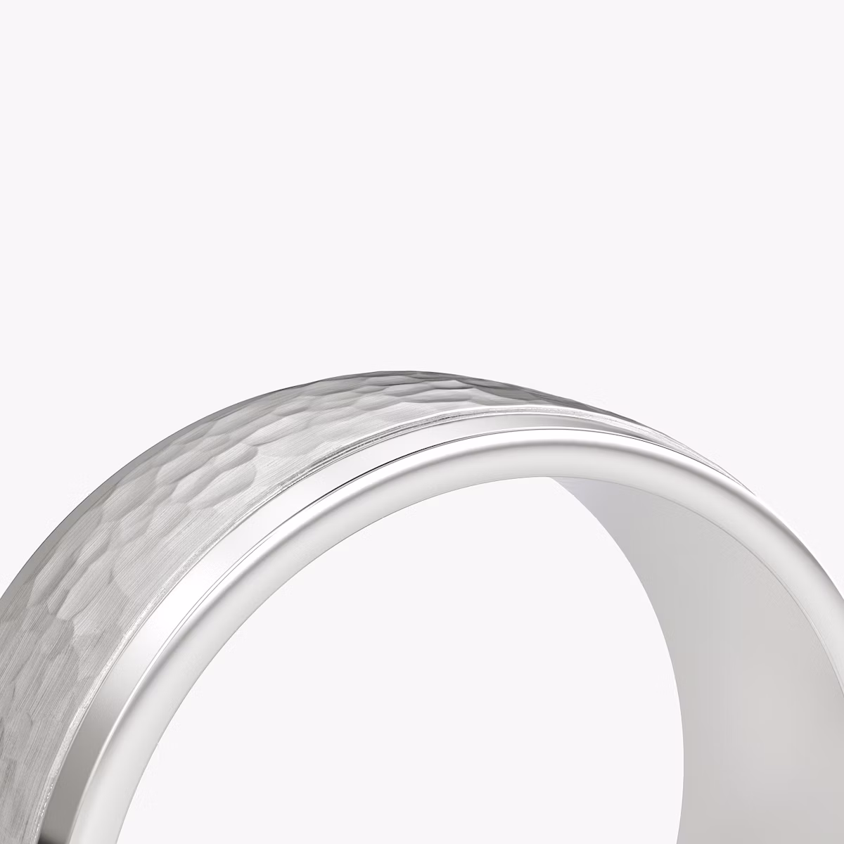 The Hammered Band | 18k | White Gold | bandWidth: 7.5mm
