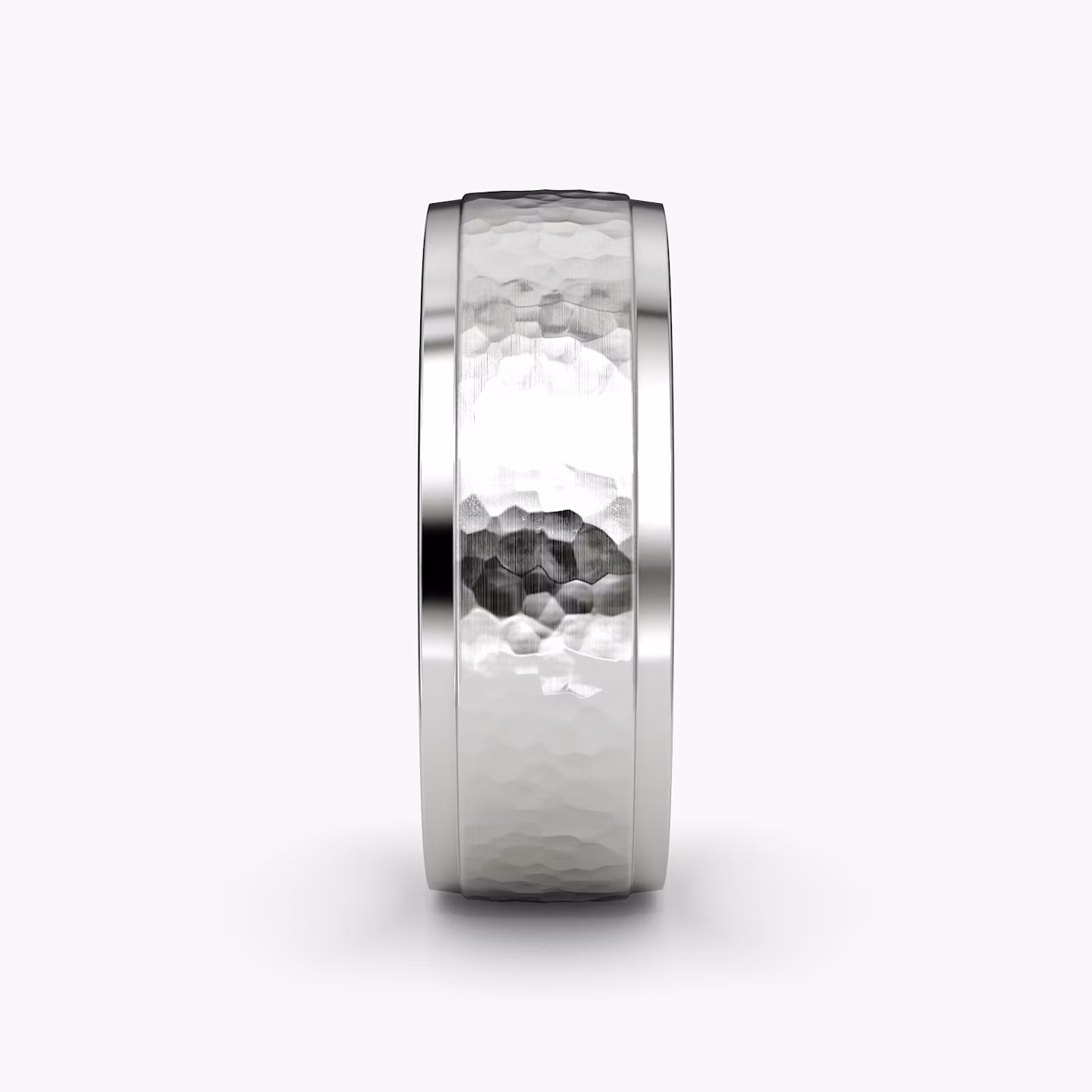 The Hammered Band | 18k | White Gold | bandWidth: 7.5mm