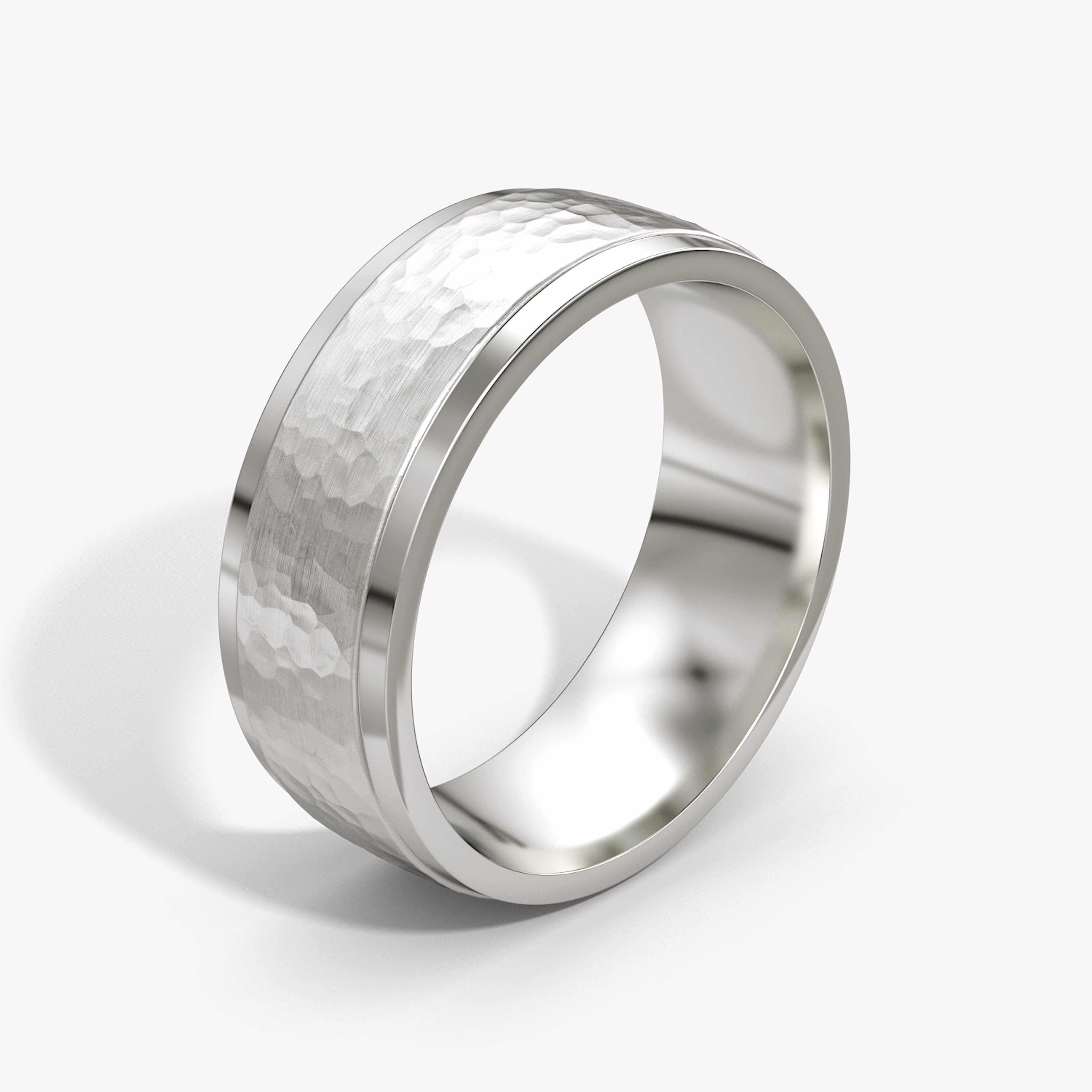 Hammered Platinum Wedding Band
