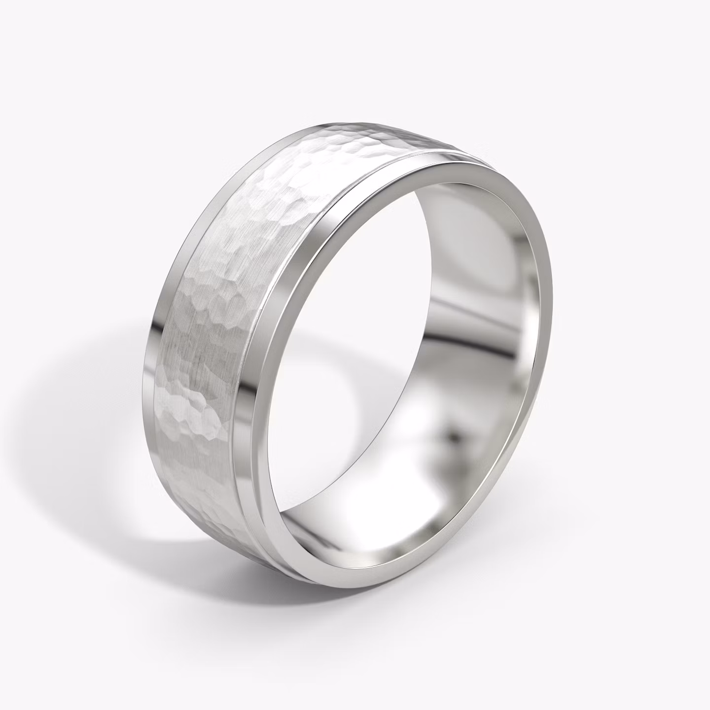 The Hammered Band | 18k | White Gold | bandWidth: 7.5mm