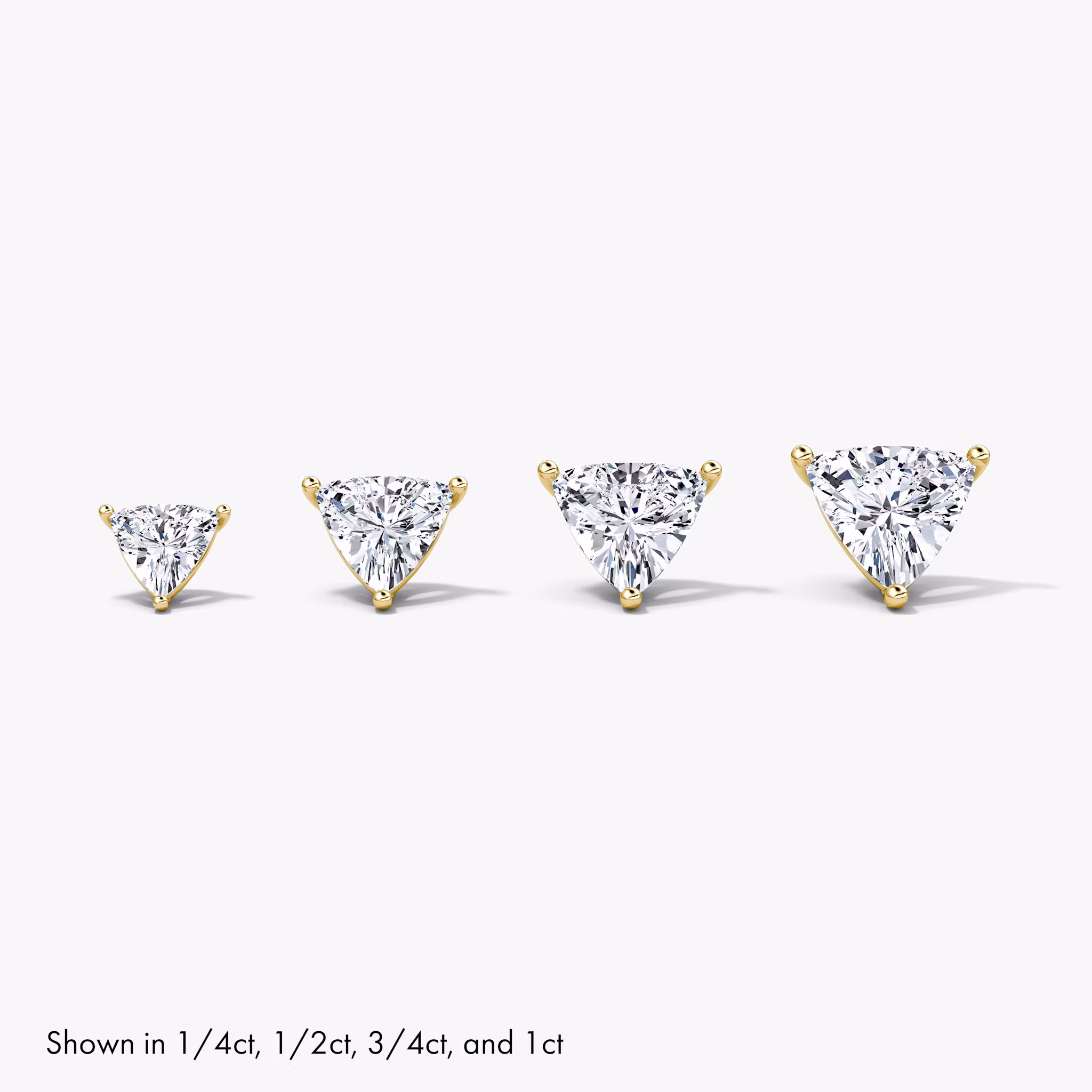 VRAI Solitaire Stud | Trillion | 14k | Yellow Gold | caratWeight: 0.50ct